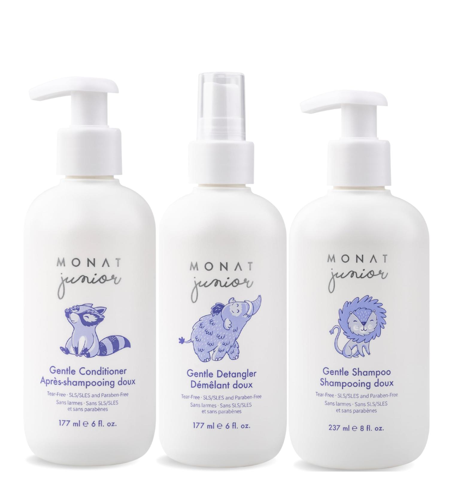 MONAT Junior 3-in-1 Hair Care System for Kids - Gentle Shampoo Conditioner & Detangler | 8 fl. oz./6 fl. oz. - International Shipping - Buy Online on SooperMarket.com