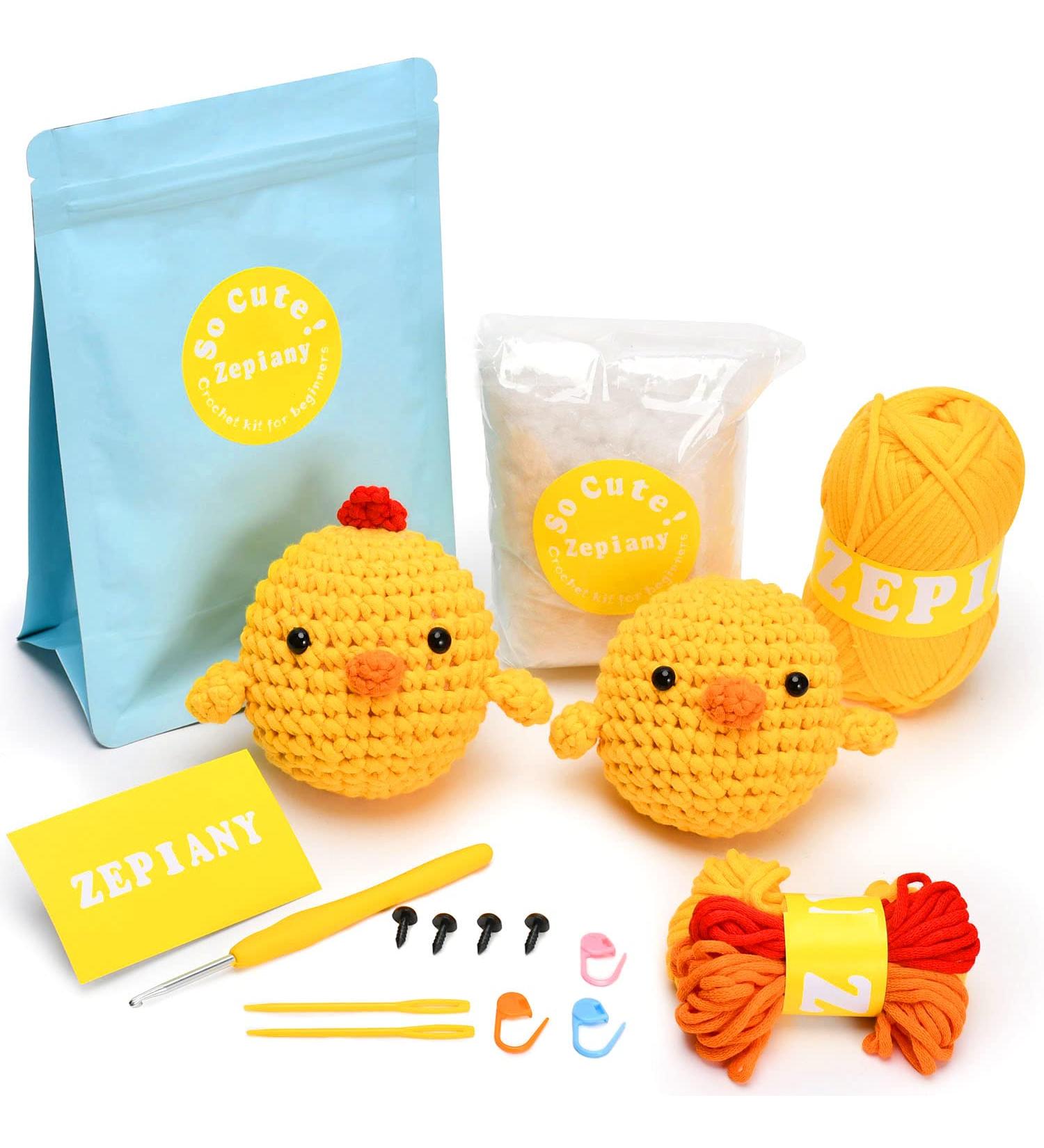 Beginner Crochet Kit - Stuffed Animal Knitting Set with Video Tutorials - Buy Online on SooperMarket.com