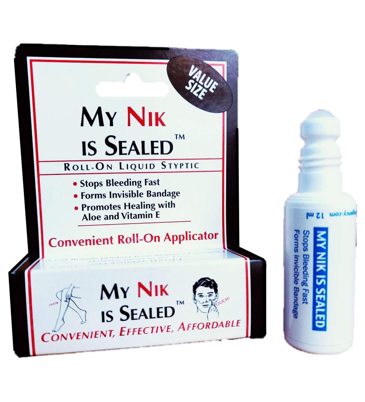 Cosmetically Sealed My Nik Is Sealed Roll-On Liquid Styptic 12ml | Made in USA - Buy Online on SooperMarket.com