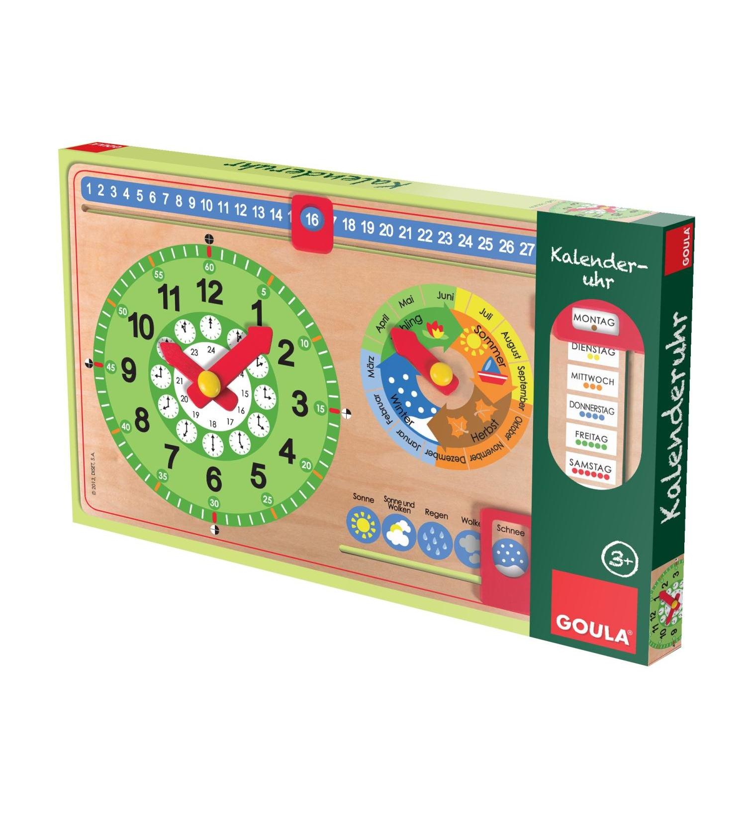 Buy GOULA Calendar Clock Small Format - International Shipping Available | Perfect for Kids' Learning - Buy Online on SooperMarket.com