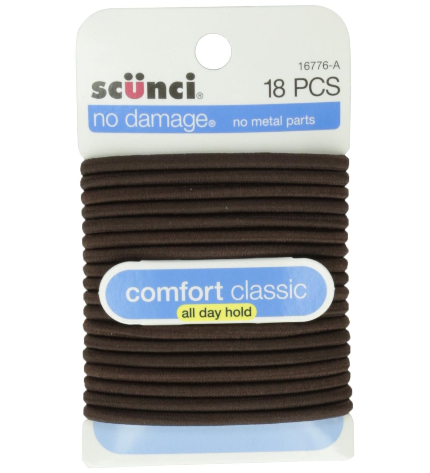 Scunci No Damage Brown Hair Elastics - All Day Medium Hold (18 Pack) - Buy Online on SooperMarket.com