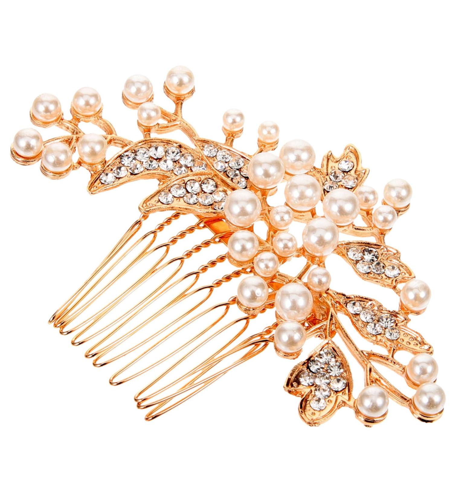 FOYTOKI Hair Comb for Women Hair Side Comb for Women Wedding Hair Accessories for Bride Pearl Hair Side Comb Rhinestone Side Comb Decorative Hair Comb Bride Hair Accessories - Buy Online on SooperMarket.com