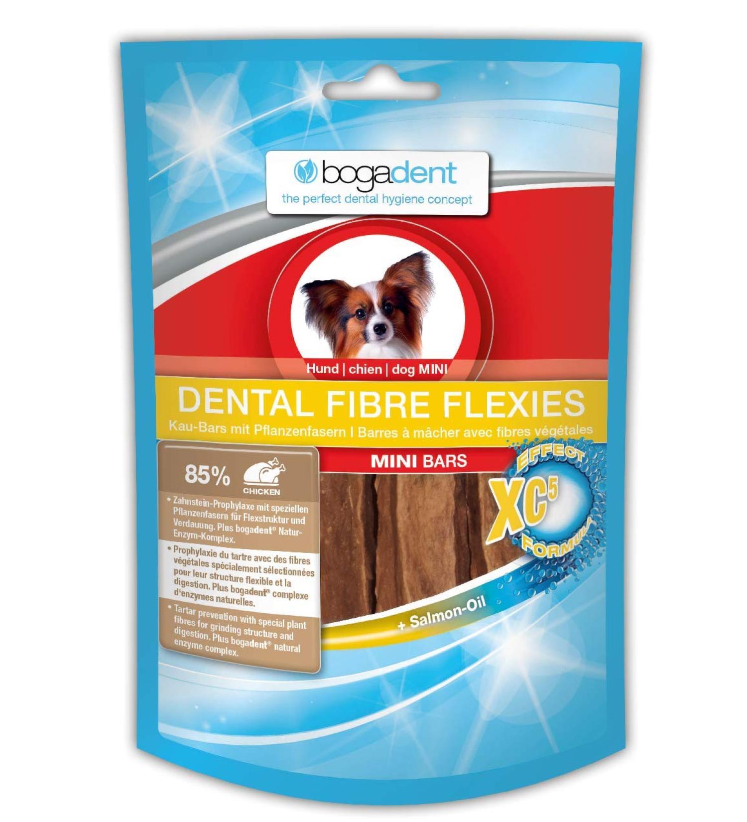 Bogadent Dental Fibre Flexies Mini - Dogs chewing items against tartar & plaque - Caustanges Dog for daily dog dental care - with plant fibers for better digestion - 1 Pack - 70g 70 g (1 Pack)