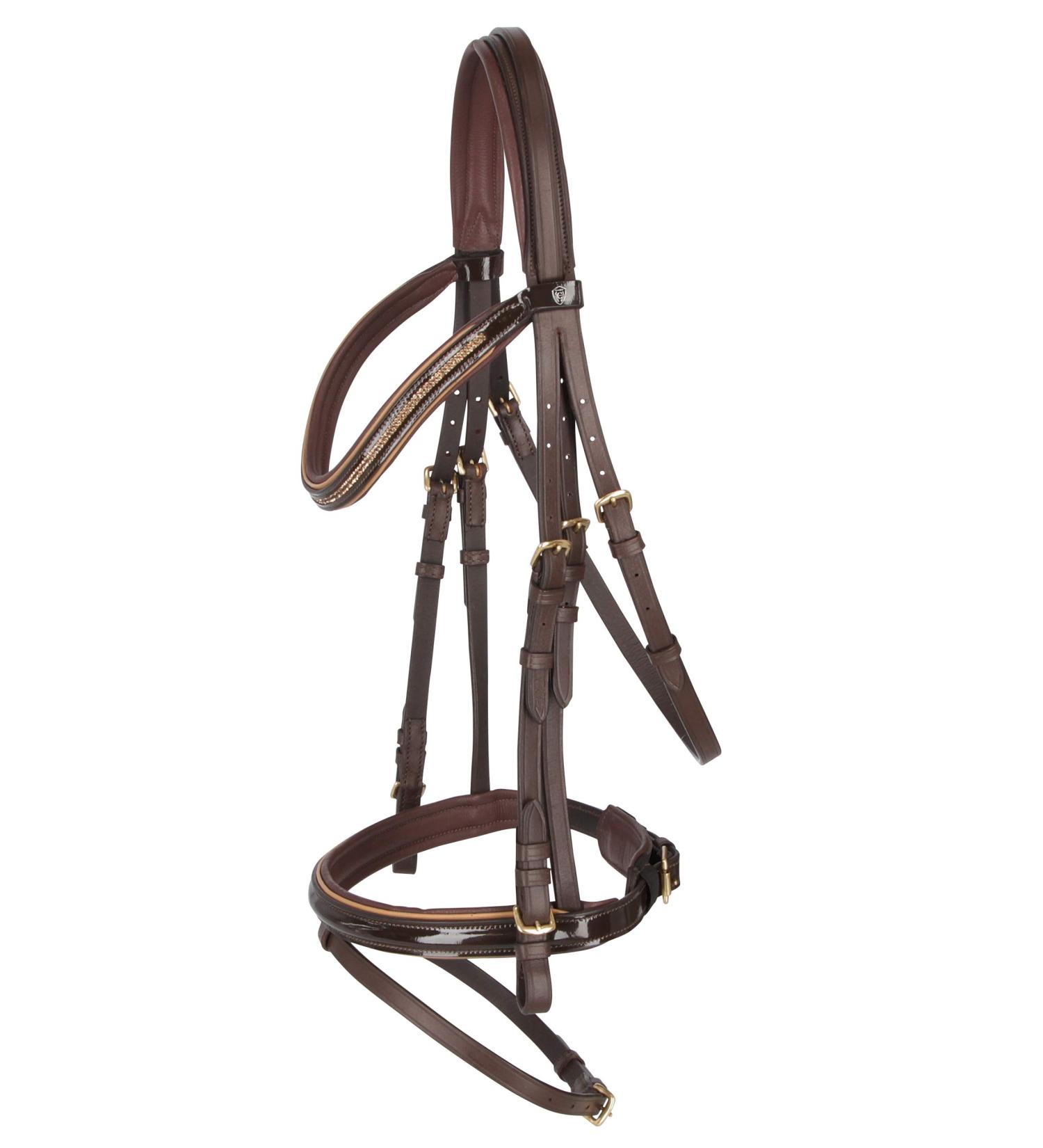 Shop Kerbl Covalliero Kingston Brown Bridle with Gold - Premium Cob Size for Equestrian Excellence | International Shipping Available - Buy Online on SooperMarket.com