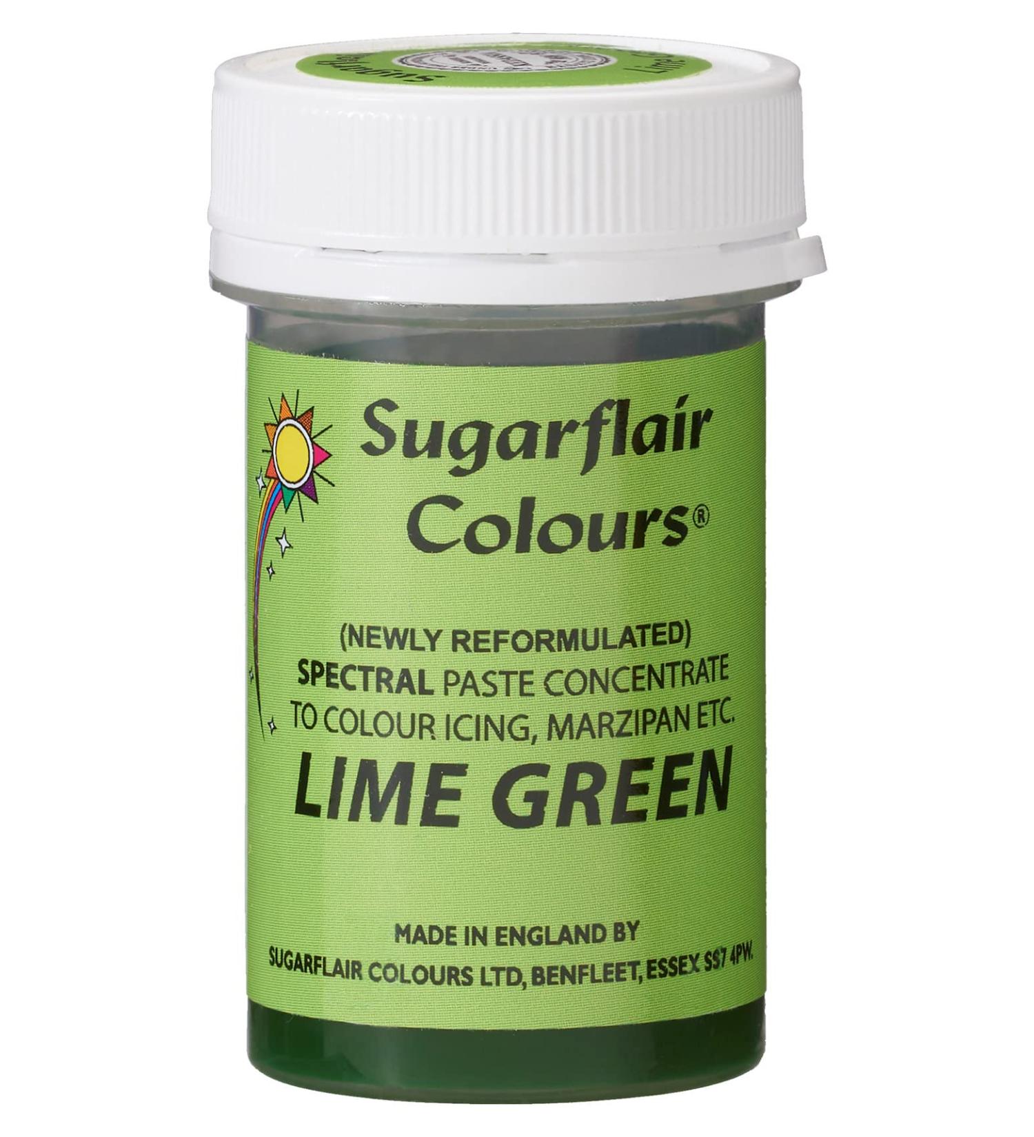 Sugarflair Lime Green Spectral Food Colouring Paste - 25g | Highly Concentrated for Sugar Pastes, Buttercream, Royal Icing | Vibrant Dye - Buy Online on SooperMarket.com