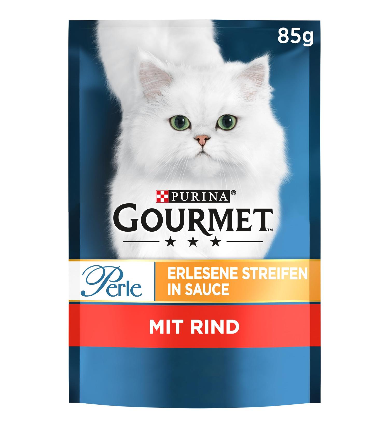 Gourmet PURINA GOURMET Perle Beef Cat Food - 26 Pack of Wet Food Strips (85g Each) - Premium International Shipping - Buy Online on SooperMarket.com