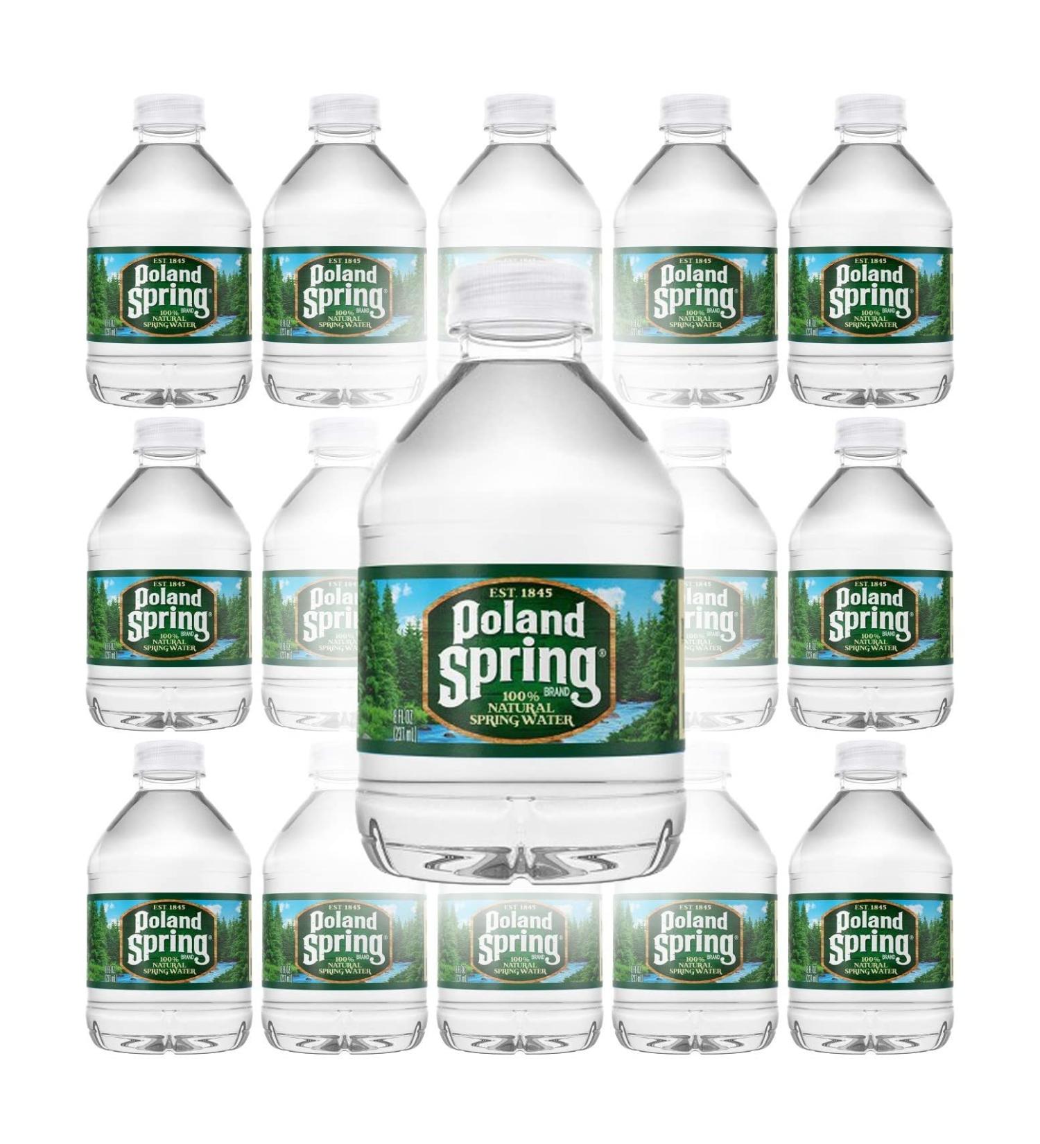 Poland Spring 8 oz Mini Water Bottles 16 Pack - Small Bottled Water - Buy Online on SooperMarket.com