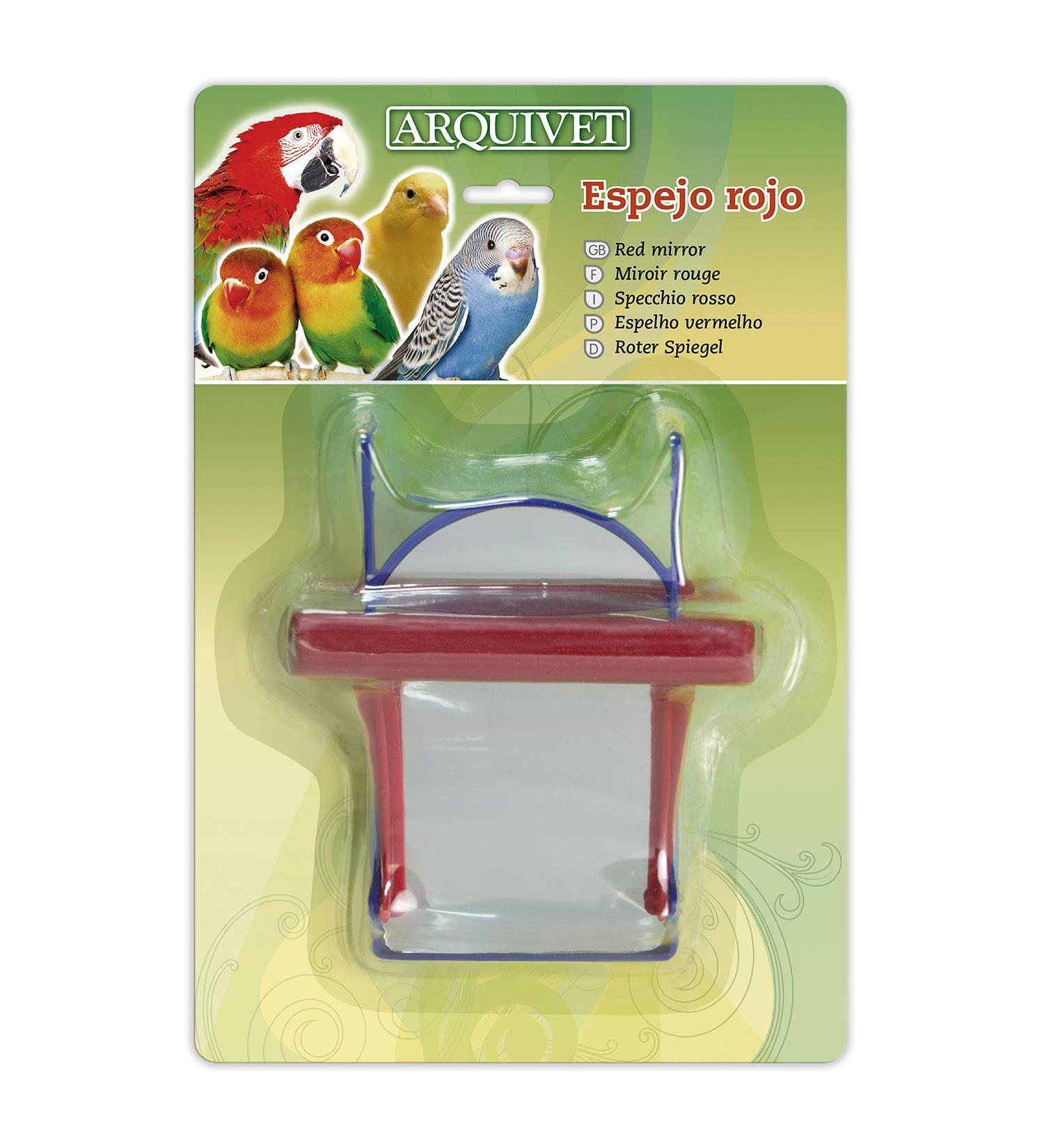 Arquivet Red Mirror for Bird Cages | 12x10 cm | Toys & Accessories for Canaries Budgies Agapornis & Parrots - Buy Online on SooperMarket.com