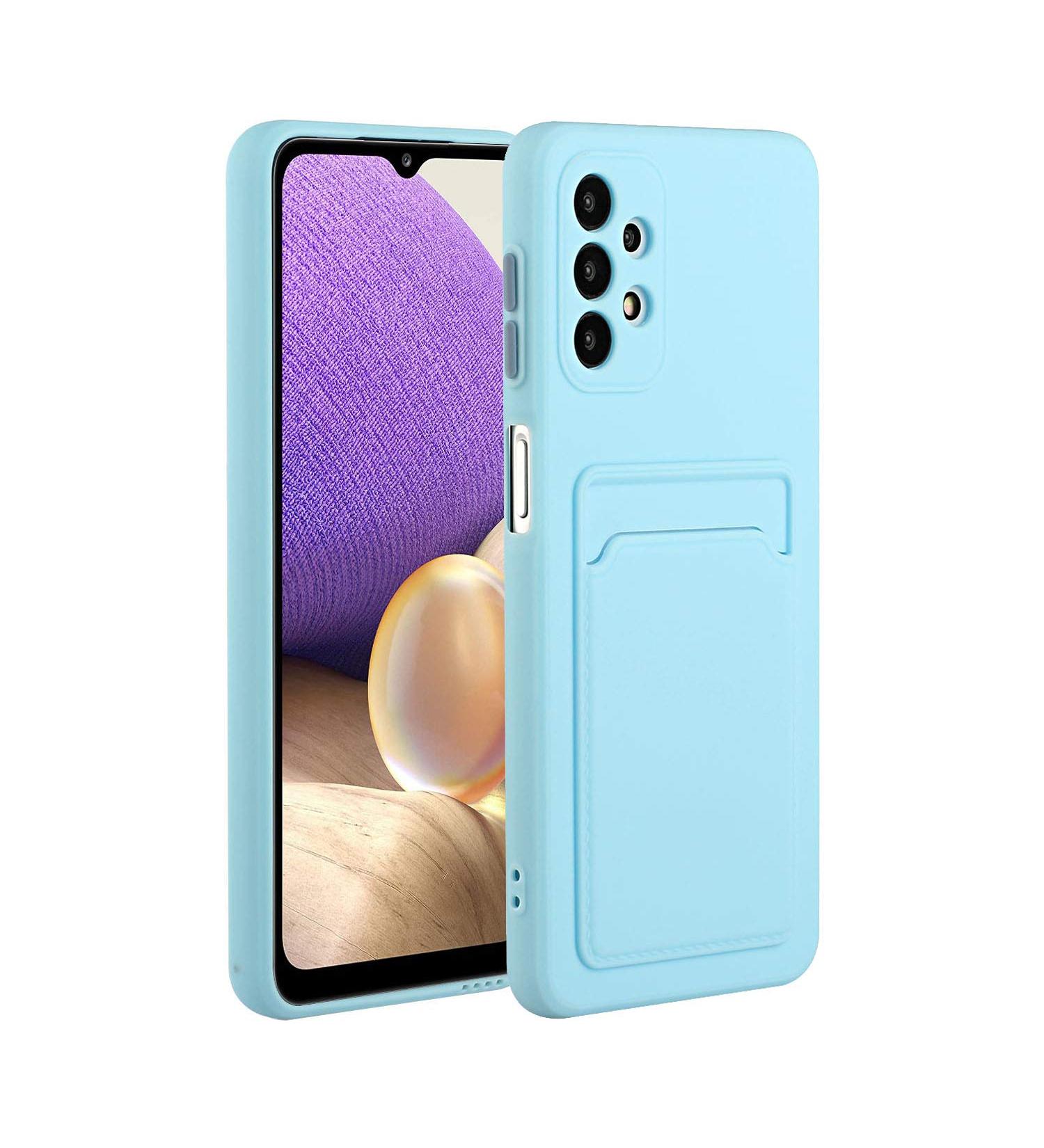 Tivenfezk Nadoli Silicone Case for Samsung Galaxy A23 4G/5G - Ultra Thin Shockproof Scratch-Resistant Wallet Soft TPU Protective Case with Credit Card Holder - Blue - Buy Online on SooperMarket.com