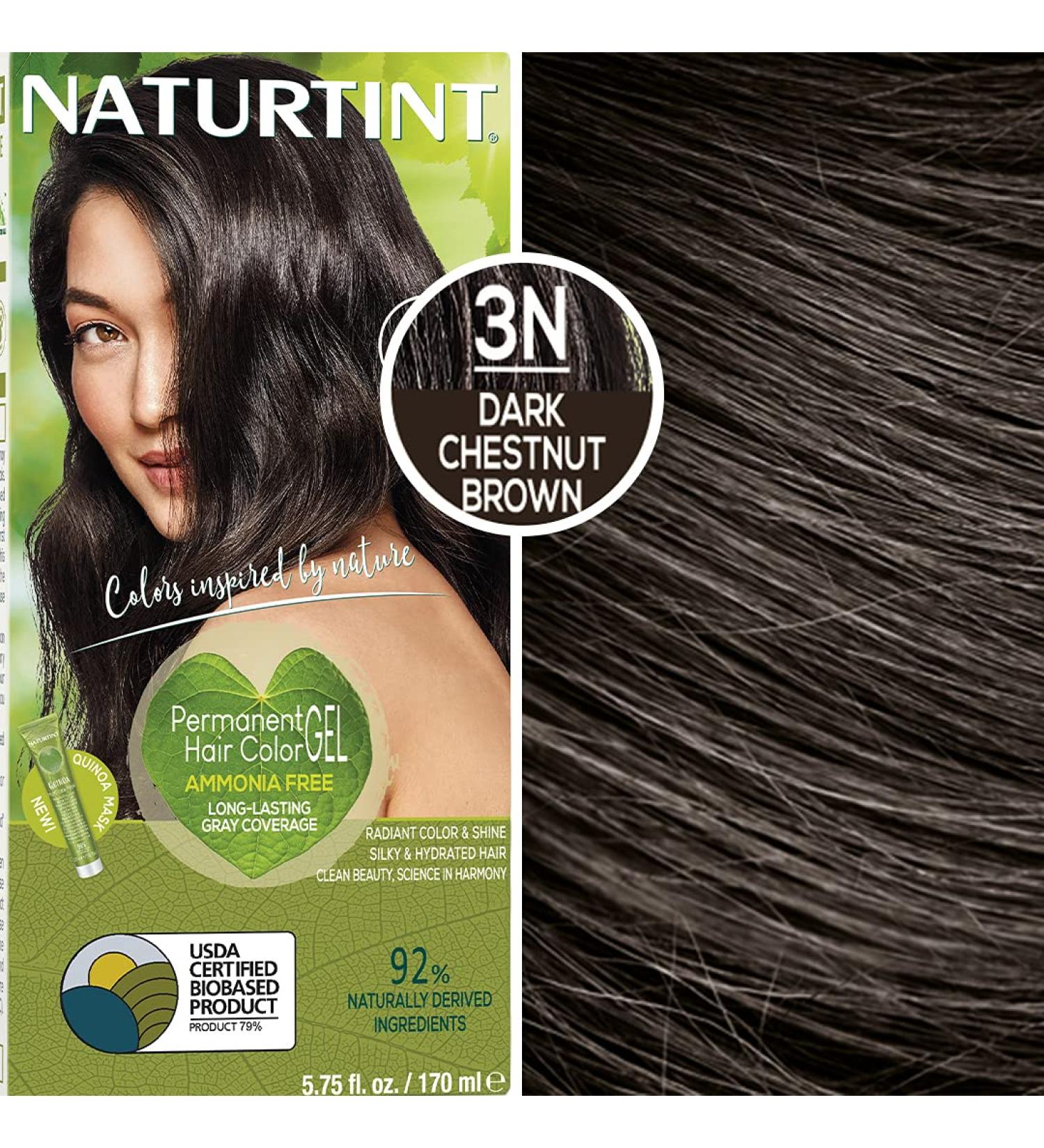 Naturtint 3N Dark Chestnut Brown Permanent Hair Color - 5.6 fl oz (165 ml) | Organic & Ammonia-Free - Buy Online on SooperMarket.com