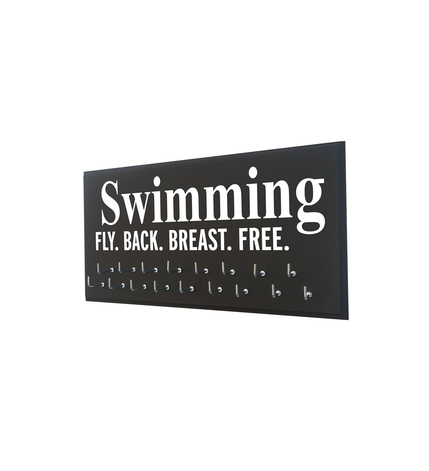 Swimming Medal Holder - Gifts for Girls - Swim Fly Back Breast Free - Kids Black Display - Buy Online on SooperMarket.com