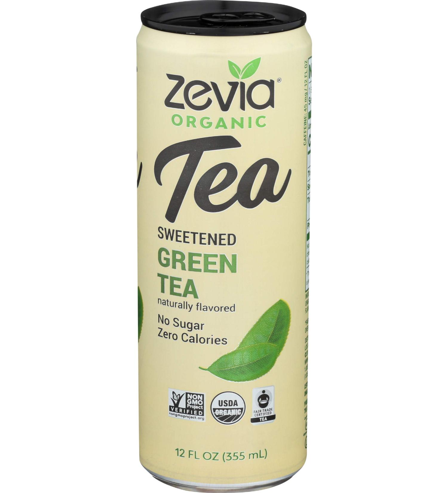 Zevia Organic Green Tea - 12 Fl Oz | Zero Calorie & Naturally Sweetened - Buy Online on SooperMarket.com