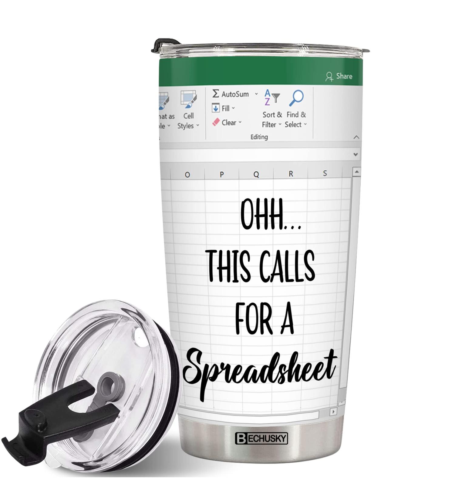 BECHUSKY Accountant Gifts Spreadsheet Tumbler Accountant Gifts Spreadsheet For Boss Tumbler 20OZ - Gifts Coffee Mug For CPA Nerd Family Men Women Coworker Christmas 1 FBA - Buy Online on SooperMarket.com