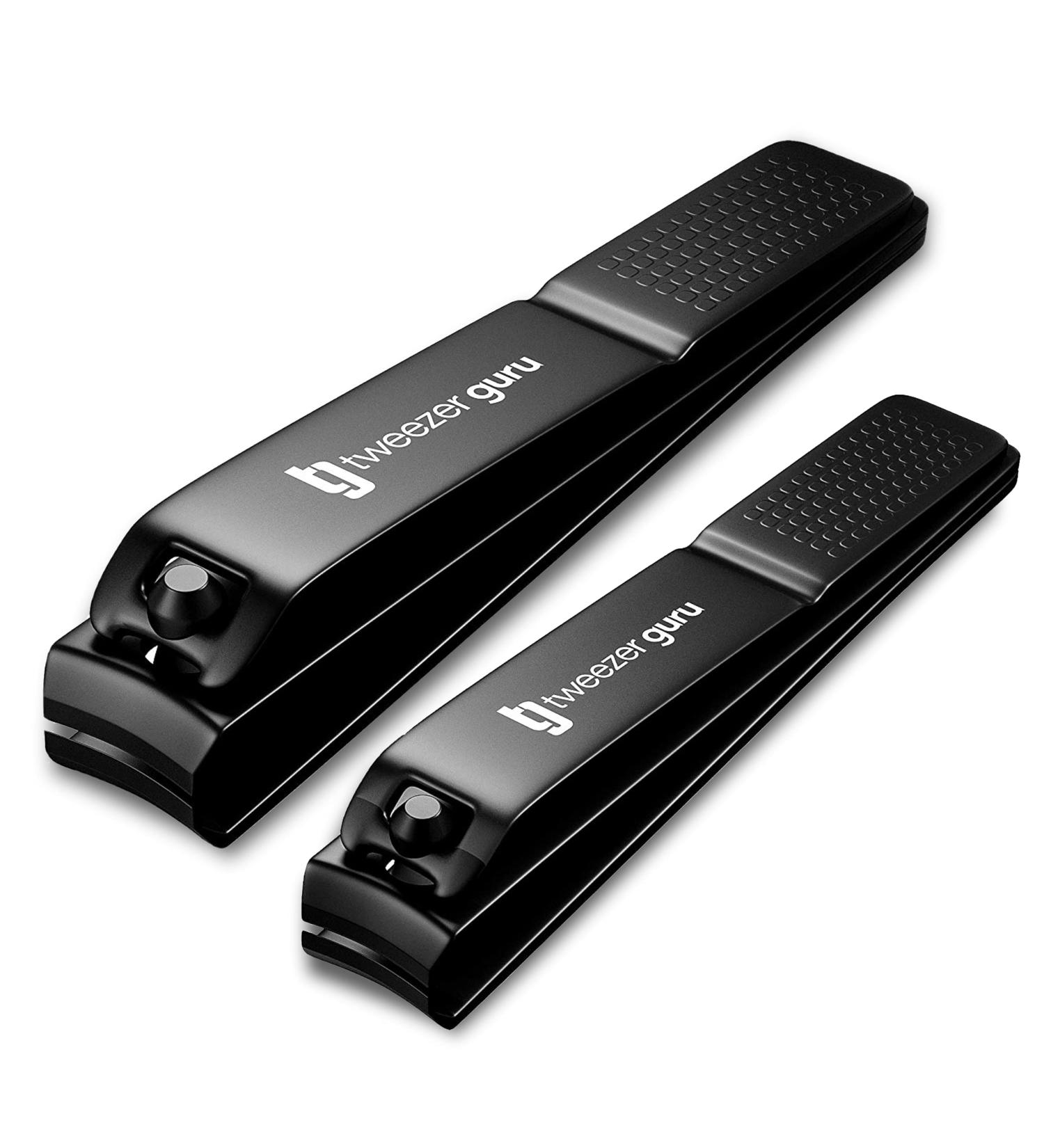 Tweezer Guru Nail Clippers - Professional Stainless Steel 2-Pack for Men, Women, and Kids - Curved Edge Matte Black - Buy Online on SooperMarket.com