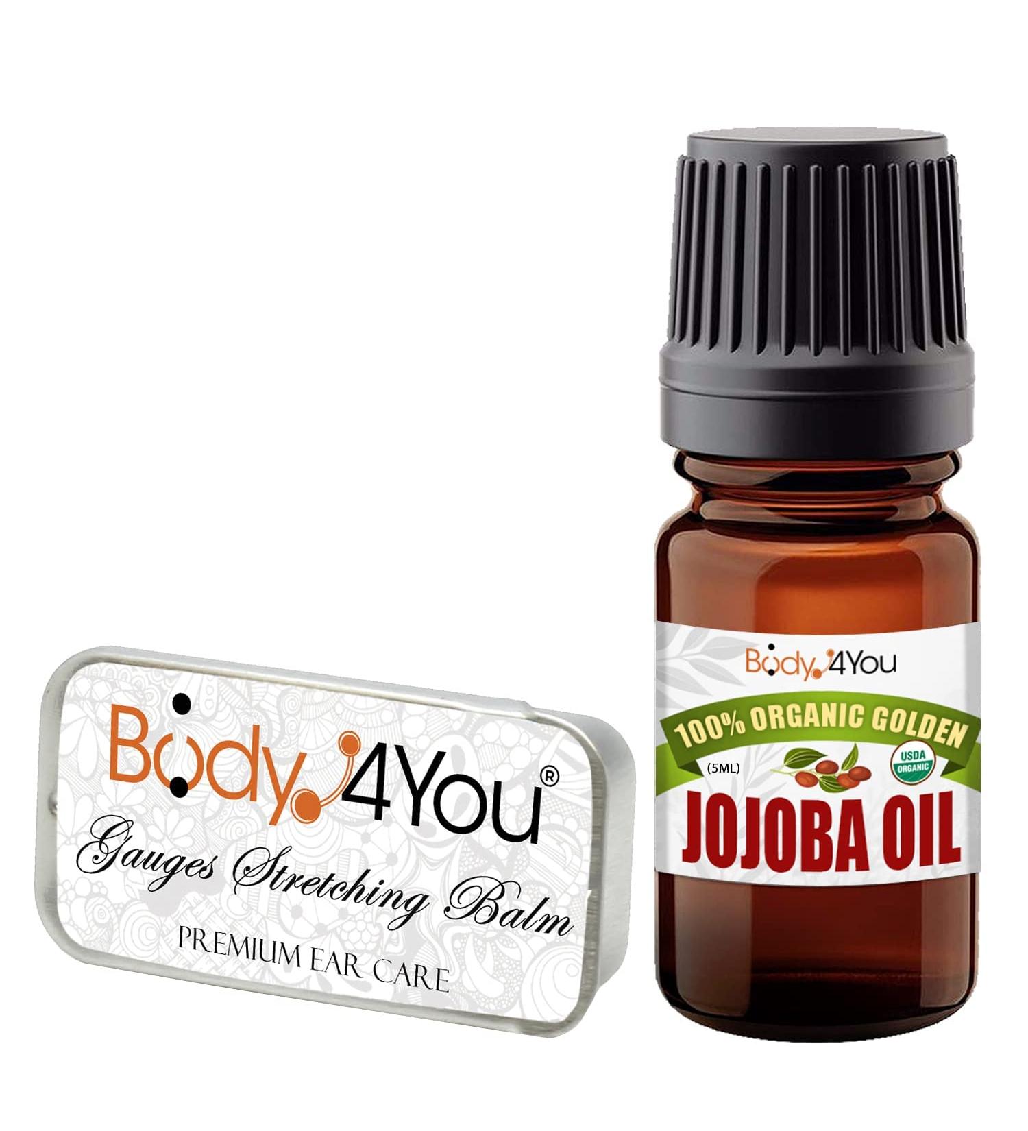 BodyJ4You 2PC Piercing Aftercare Set - Jojoba Oil Ear Balm for Gauges, Tapers, and Plugs - Buy Online on SooperMarket.com
