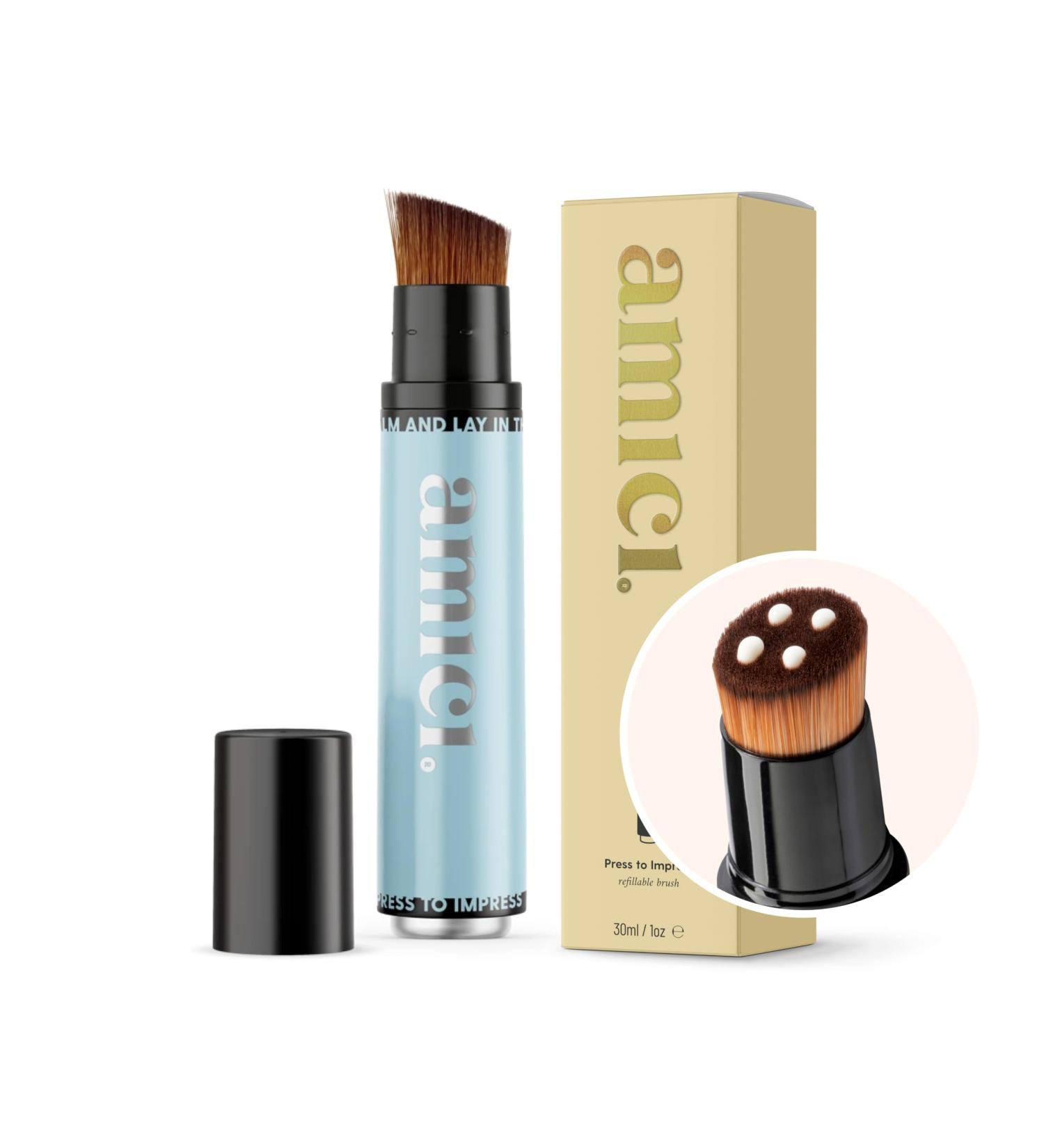 Amici Sun Protection Brush - Beachy Blue | Complete Sun Protection for Babies Children & Adults | Brush & Makeup Applicator in One - Buy Online on SooperMarket.com