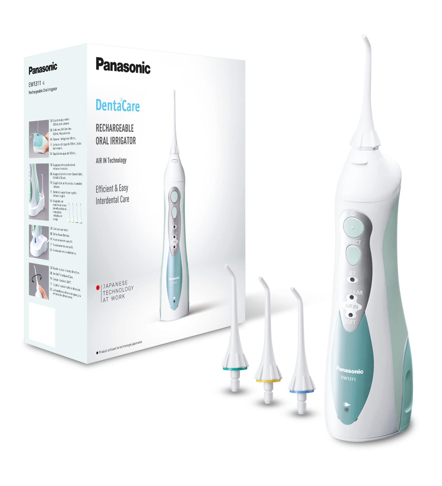 Panasonic EW1311 Rechargeable Dental Oral Irrigator Water Flosser | 4 Jet Modes | Cordless | UK 2 Pin Plug - Buy Online on SooperMarket.com