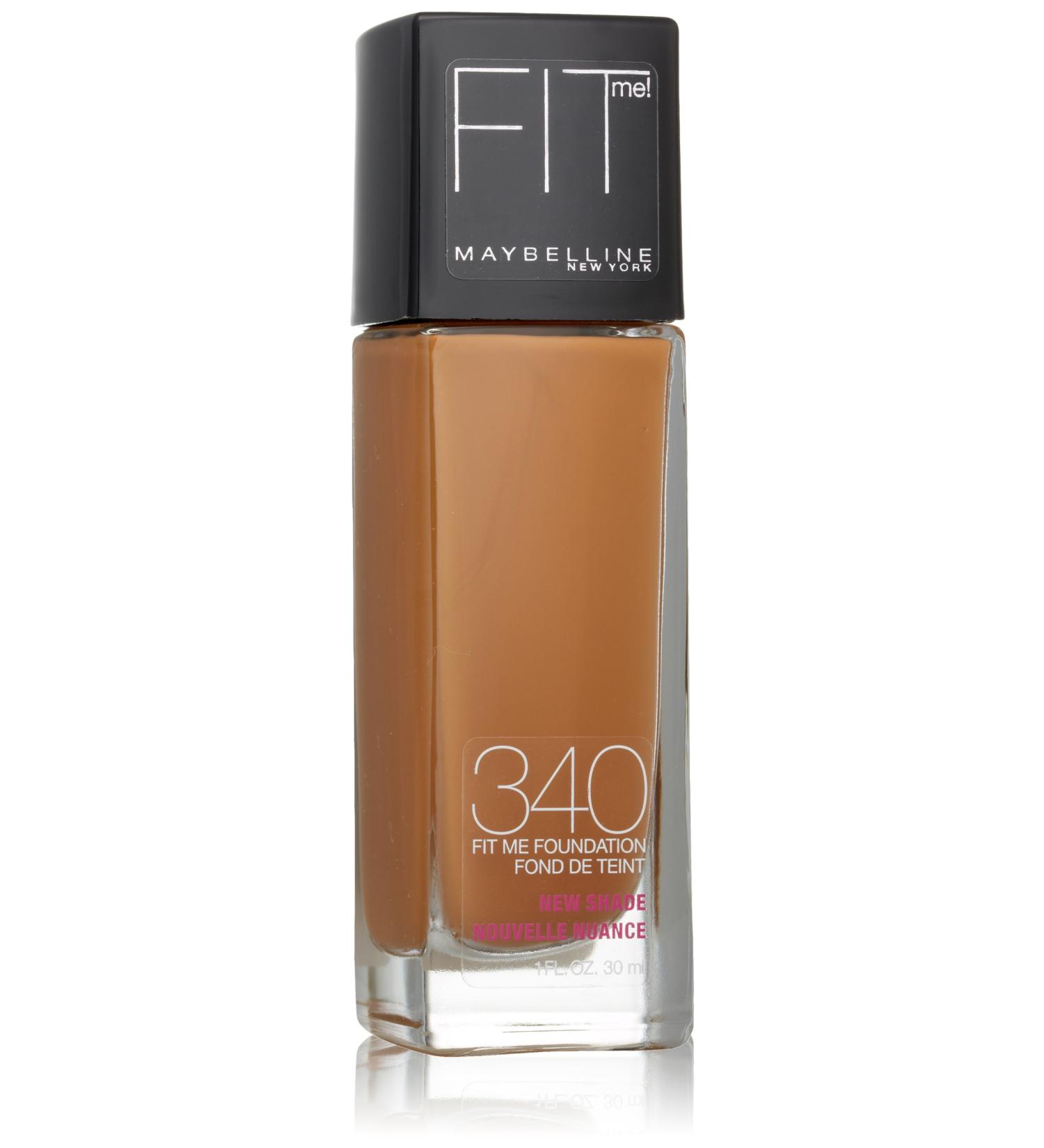Maybelline New York Fit Me! Foundation  340 Cappuccino  1.0 Fluid Ounce 1 340 Cappuccino 1 Fl Oz (Pack of 1)