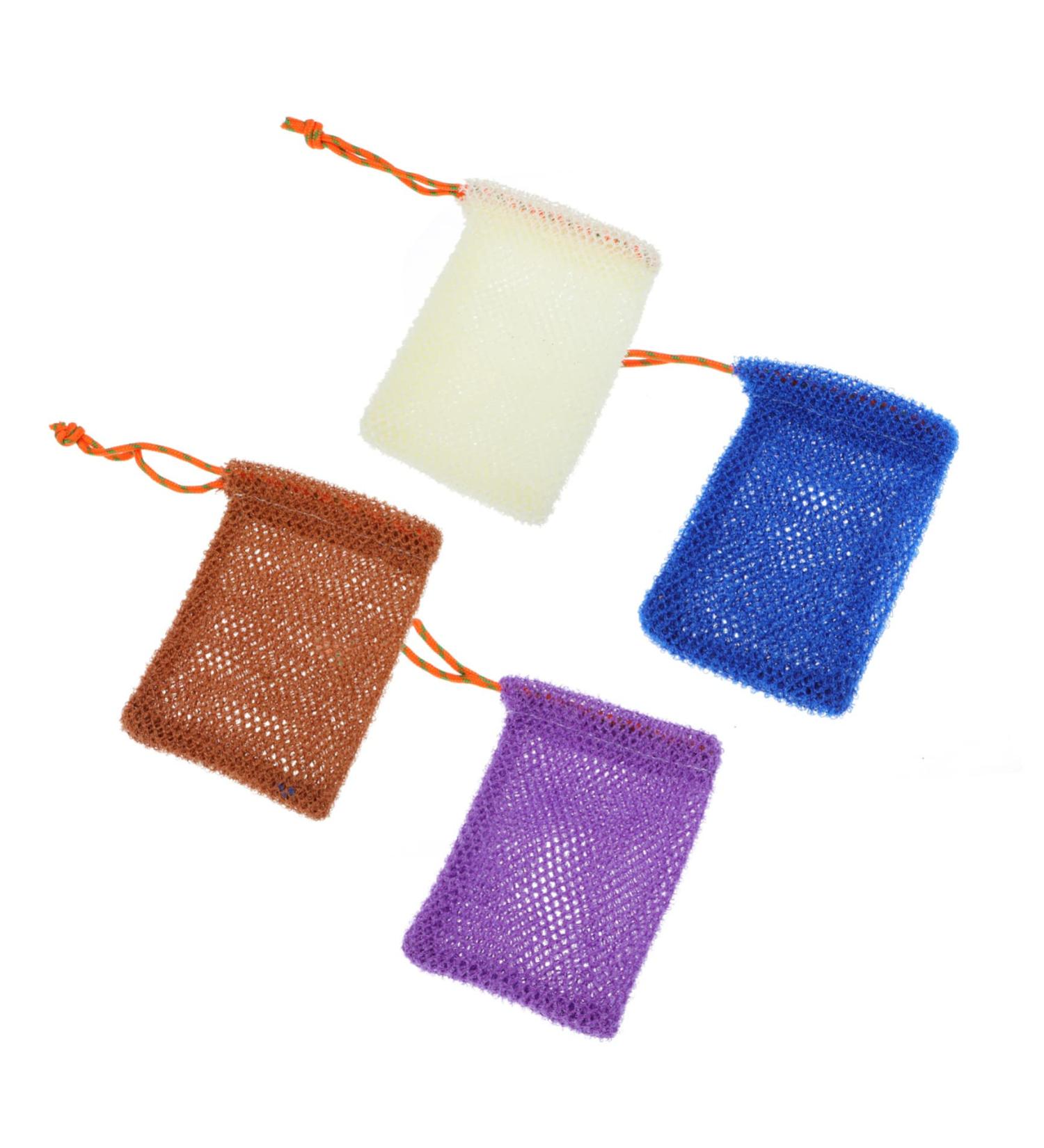 BELLIFFY 4pcs Bag Foaming Net Bath Cleaning Tool Drying Pouch Rapid Drying Towel Bubble Nylon - Buy Online on SooperMarket.com