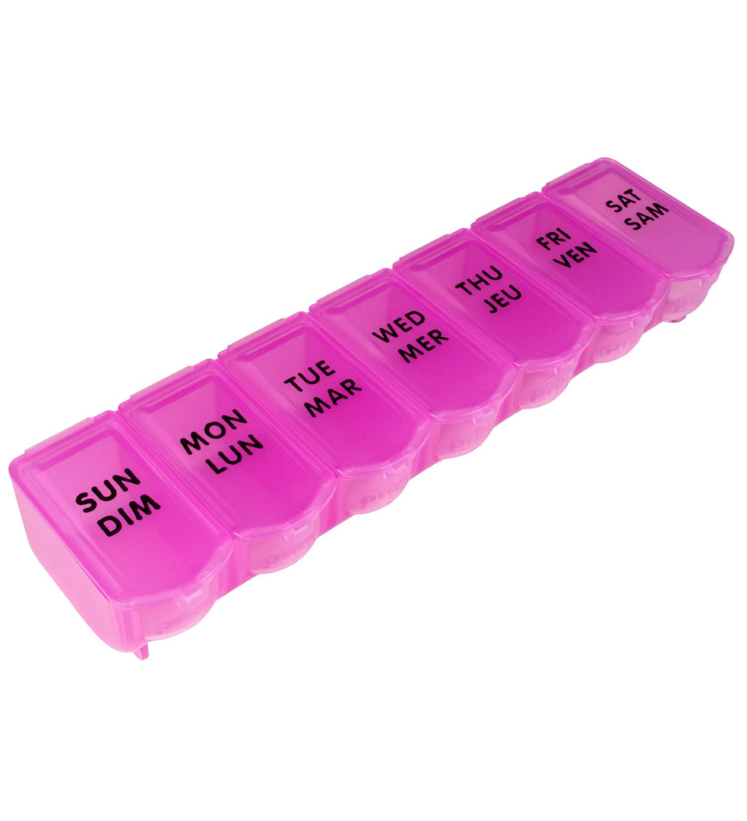Apex 7 Day Bubble Lok Weekly Pill Organizer Weekly Pill Organizer Daily Easy-Open See-Through Lids Organize Medication or Vitamins Berry - Buy Online on SooperMarket.com