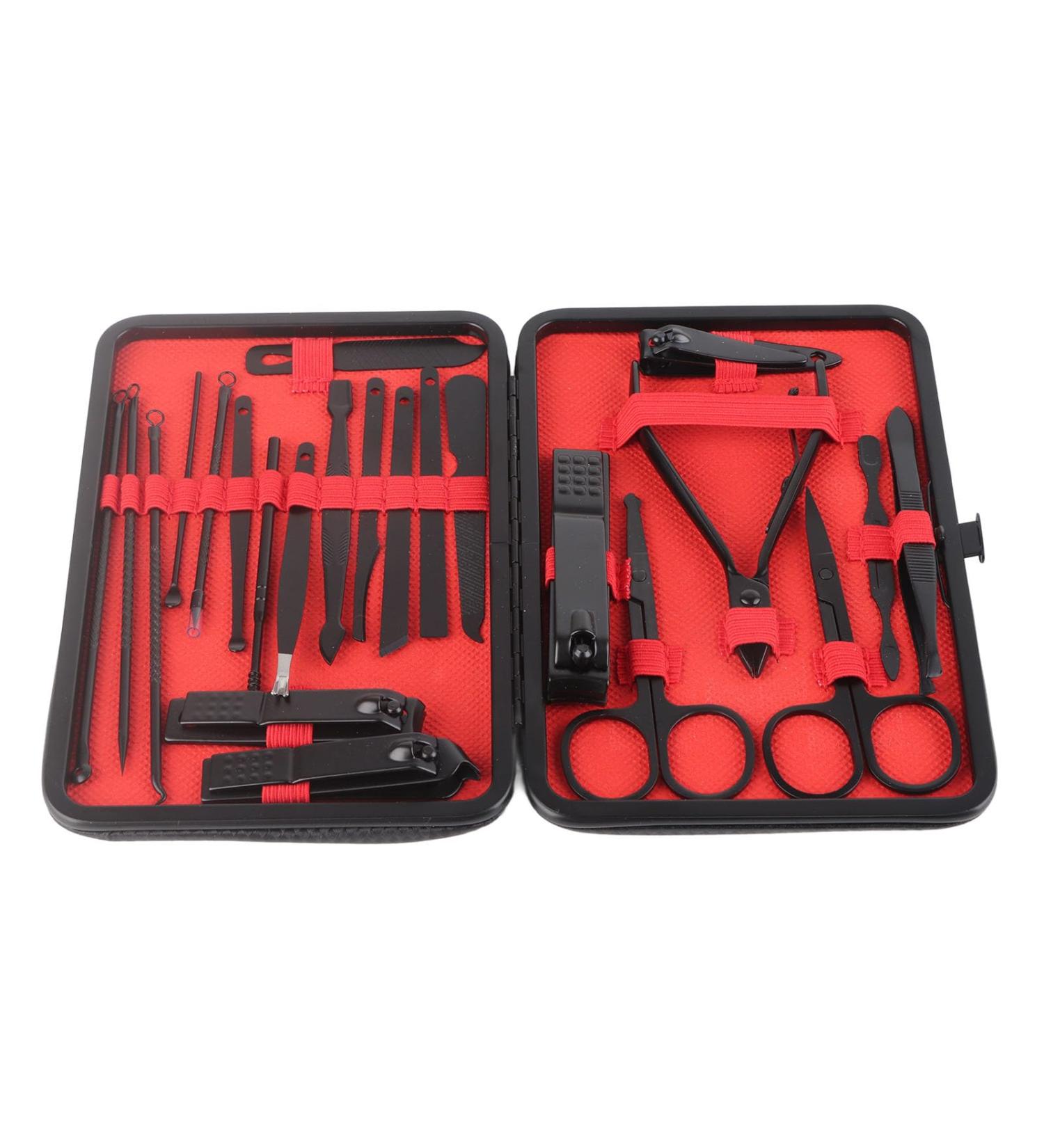 23 Pieces Black Stainless Steel Nail Clippers Set with Incisive Edges and Easy to Carry Nail Clipper Kit Ages Suitable for Hand and Foot Care Needs - Buy Online on SooperMarket.com