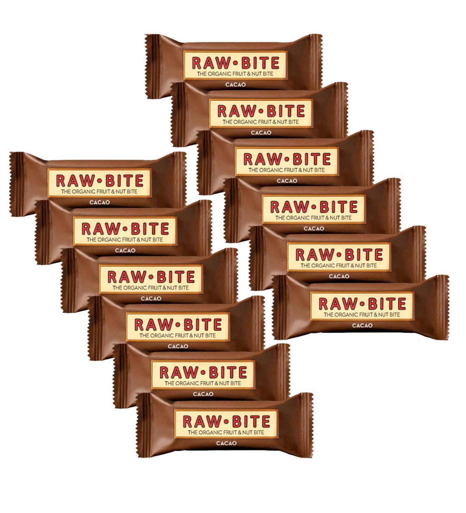 Raw Bite Organic Cacao Fruit Bar 50g - 12 Pack | Healthy Snack | Vegan | Gluten-Free | International Shipping - Buy Online on SooperMarket.com