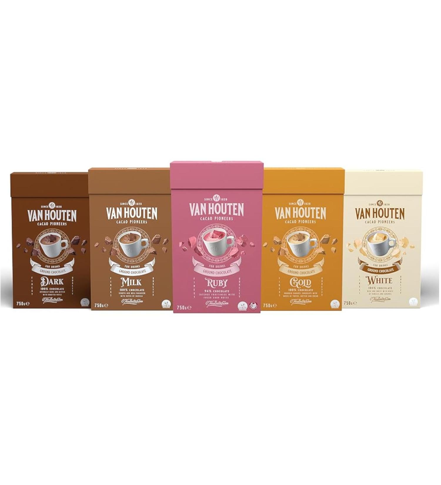 Van Houten Custom | Choose 2 from 5 Hot Chocolates | Recieve 1x750g Box of Each Choice - Buy Online on SooperMarket.com