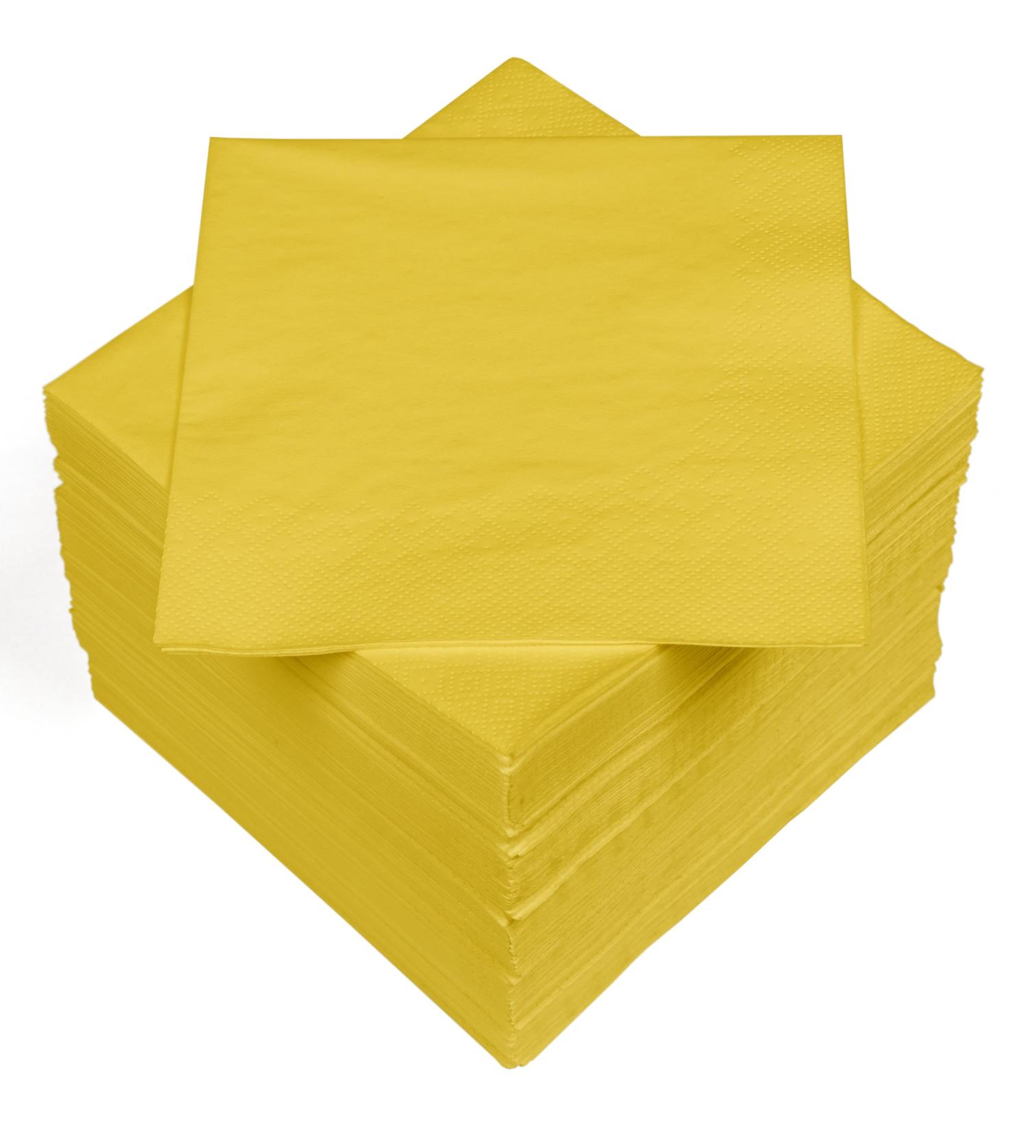 HEKU 100 High-Quality Yellow 3-Layer Napkins | 33x33cm | 5-Pack for Events & Gastronomy | Highly Absorbent and Stylish - Buy Online on SooperMarket.com
