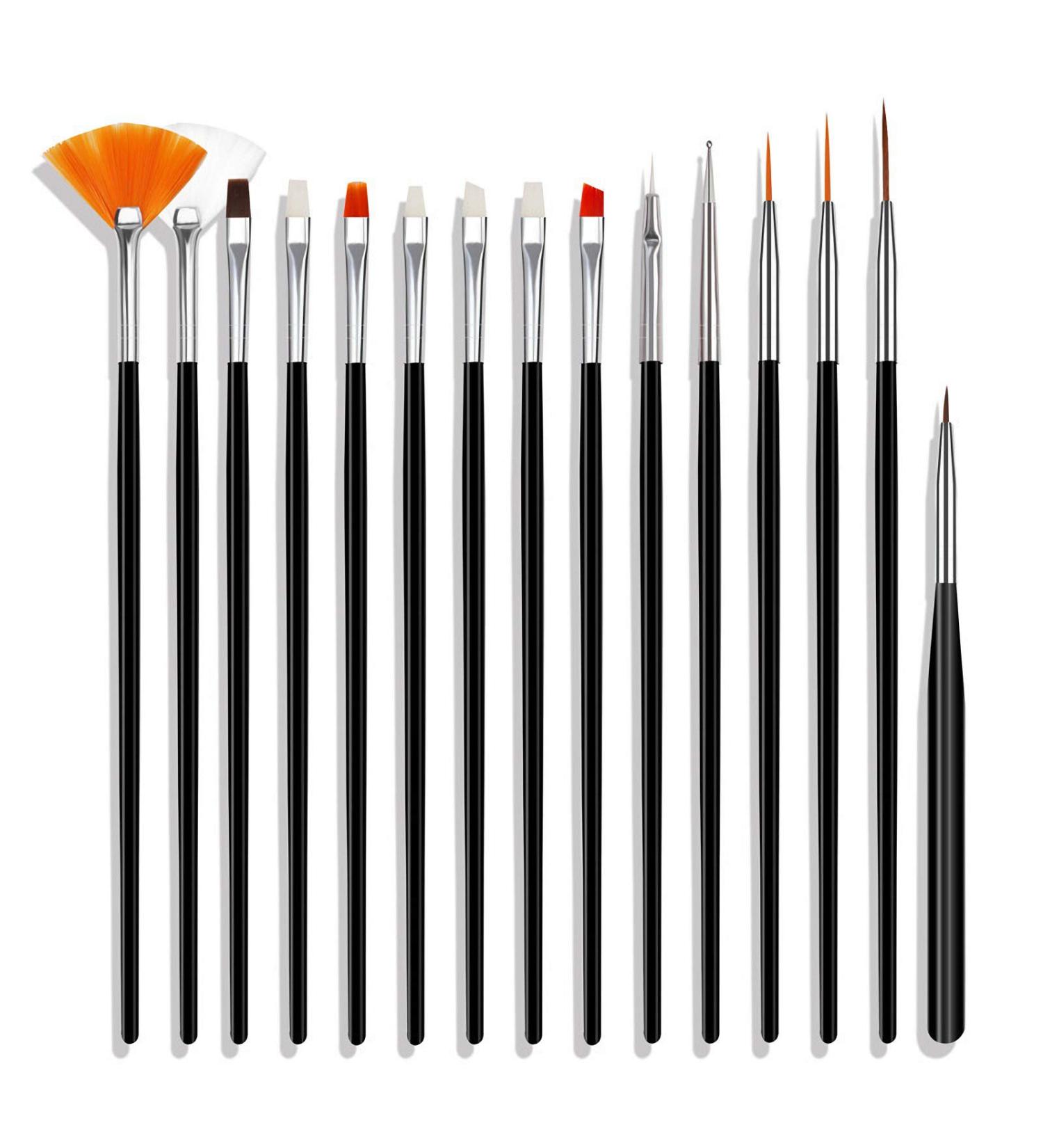 15-Part Multifunctional Painter Brush Set - Watercolor Acrylic & Nail Art Brushes for Detail Painting - Buy Online on SooperMarket.com