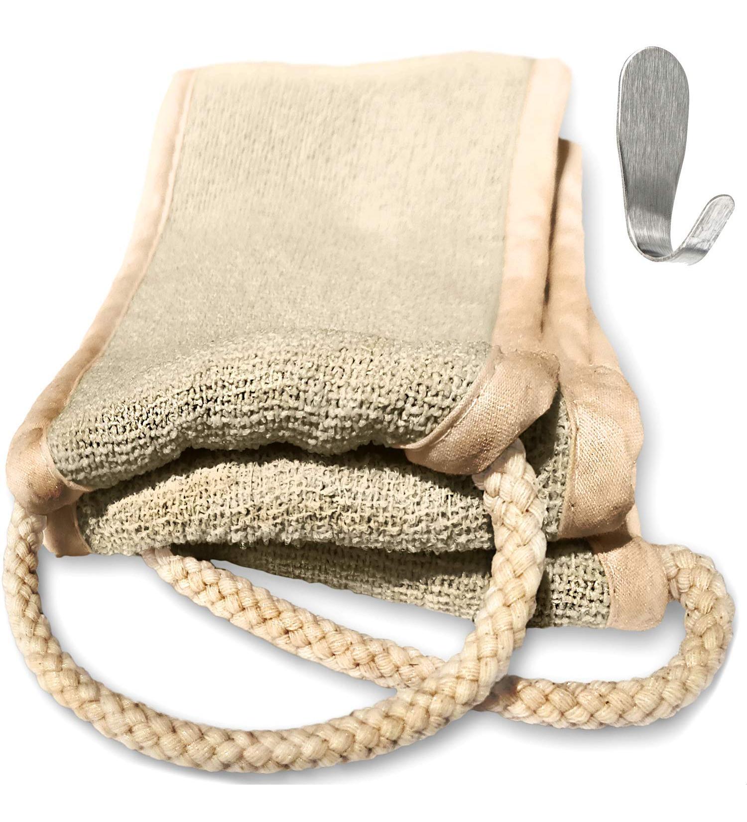 TOEM Back Scrubber Strap for Shower - Exfoliating Wash Cloth Back Washer - Set of 2 Bands - 4 x 32 Inches - Buy Online on SooperMarket.com