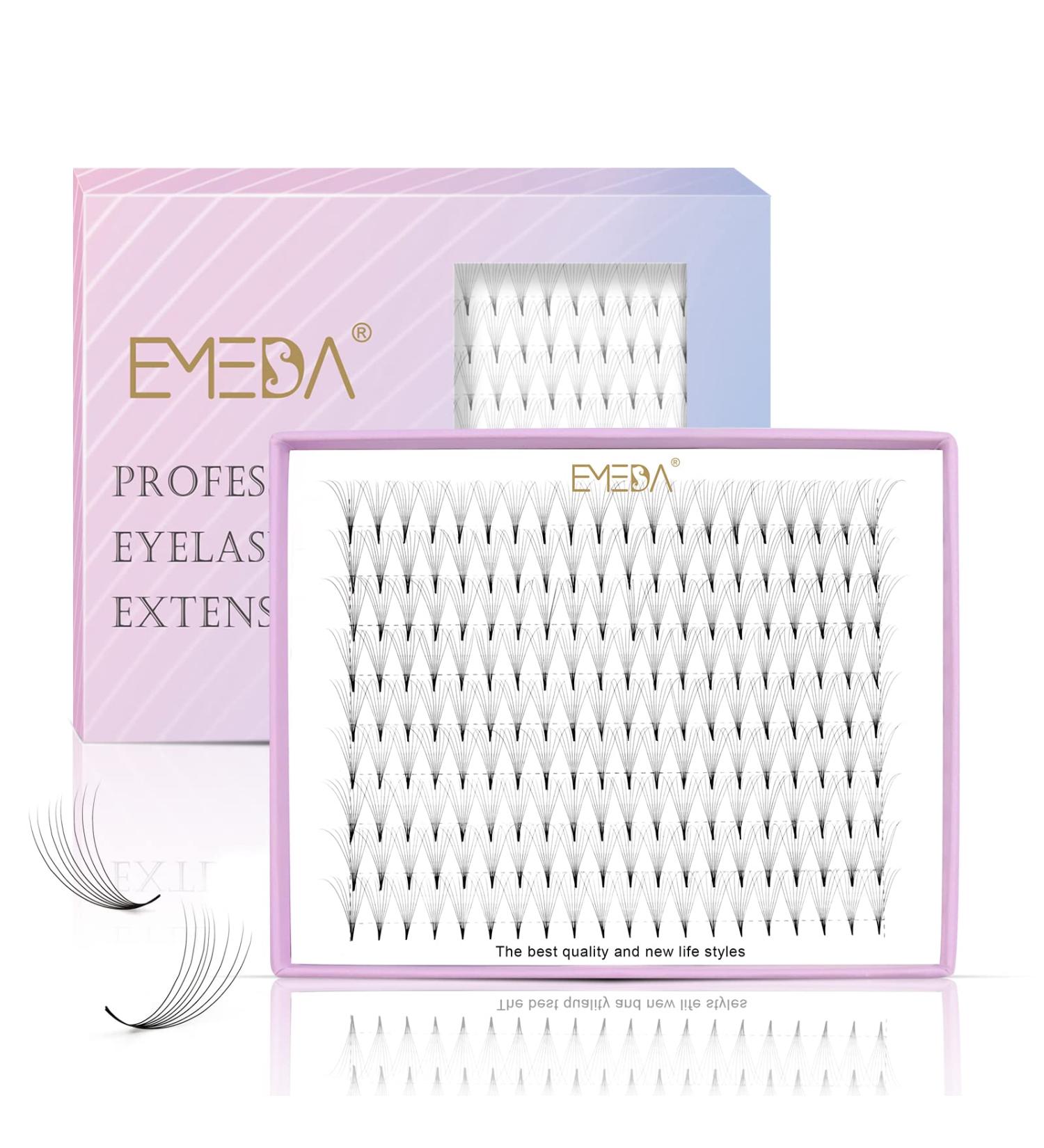 EMEDA 8D 0.07 C Mix 8-14mm Premade Fans Eyelash Extensions - Pointy Base Thin Base - Stable C Curl - Volume Lash Extensions - Buy Online on SooperMarket.com