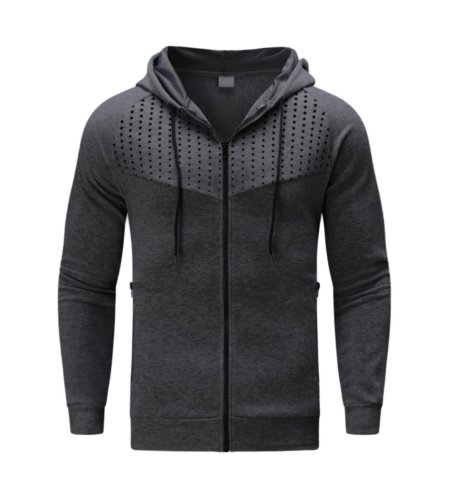 Men's Anime Hoodie - Slim Fit Long Sleeve Zip-up Sweatshirt - Grey, Medium - Buy Online on SooperMarket.com