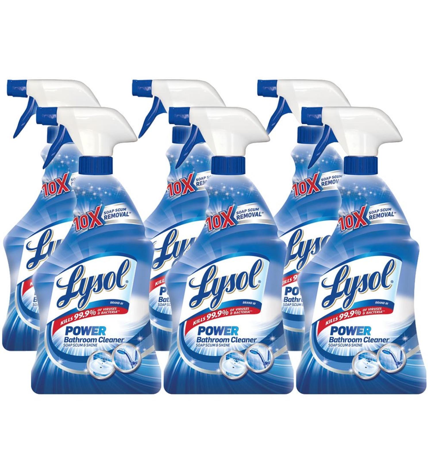 Lysol Power Bathroom Cleaner Spray 132oz - Pack of 6 (22oz each) - Buy Online on SooperMarket.com