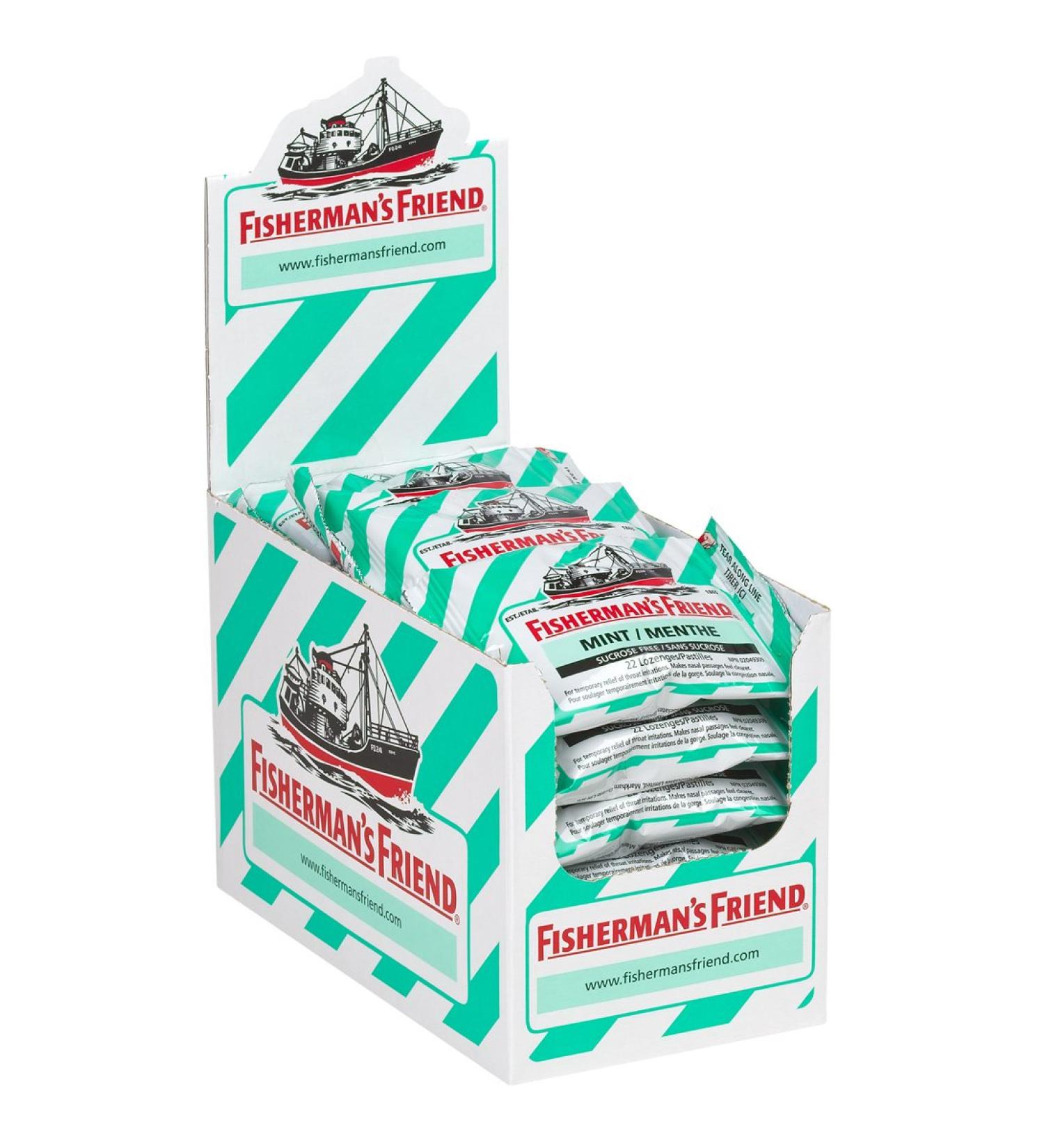 Fisherman s Friend Sugar Free Mint | For Temporary Relief of Cough Sore Throat & Nasal Congestion | 24 Packs of 22 Lozenges (528 Total Count) - Buy Online on SooperMarket.com