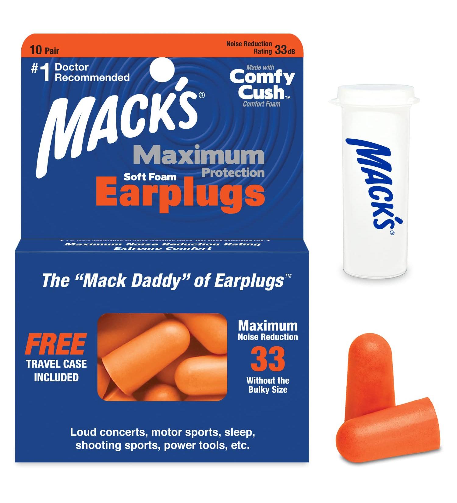 Buy Macks Maximum Protection Soft Foam Ear Plugs Ultimate Comfort & Noise Reduction | Fast International Shipping - Buy Online on SooperMarket.com