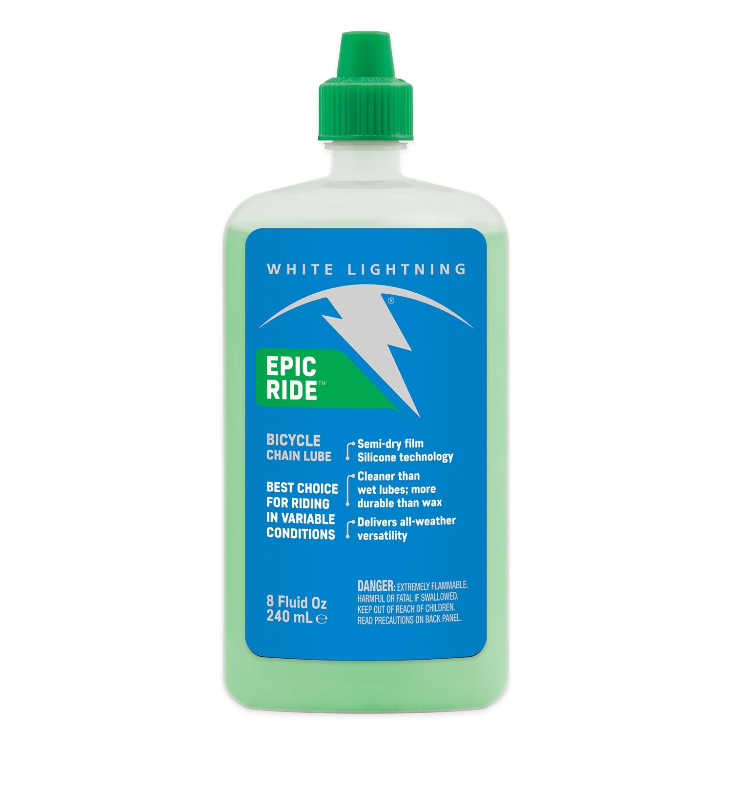 White Lightning Epic Ride All Conditions Light Bicycle Chain Lube Collection 8-Ounce