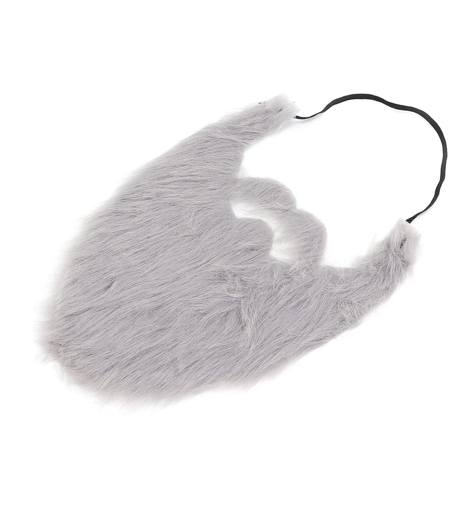Gray Fake Beard with Elastic Band - Lightweight & Soft Plush for Parties & Festivals | Perfect Trick Prop - Buy Online on SooperMarket.com