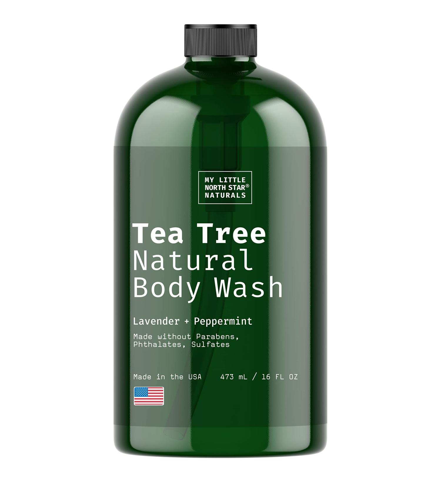 Tea Tree & Peppermint Oil Body Wash - Natural USA Made, 16oz - For Men and Women, Helps with Jock Itch, Athlete's Foot, Body Odor - Packaging May Vary - Buy Online on SooperMarket.com