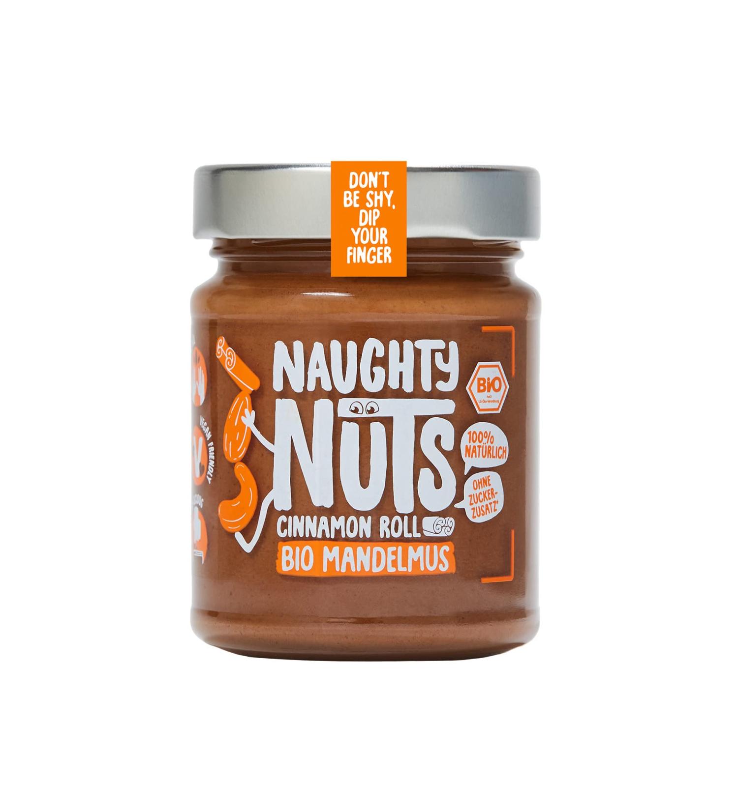 Naughty Nuts Bio Mandelmus Cinnamon Roll - 100% Natural & Vegan Almond-Cinnamon Spread | No Palm Oil & Sugar | Perfect Topping for Muesli | 250g - Buy Online on SooperMarket.com