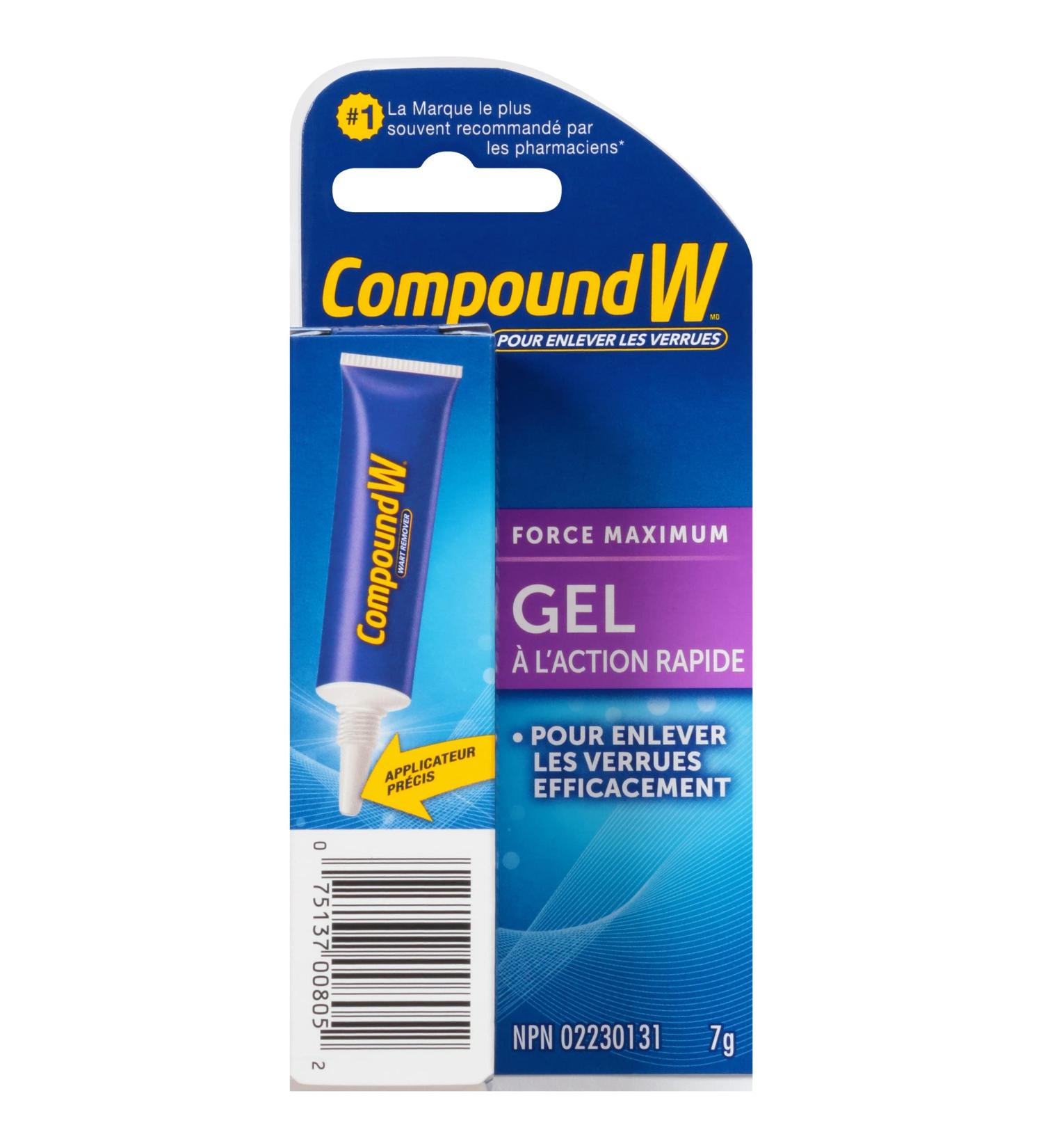 Compound W Wart Remover Salicylic Acid Maximum Strength Fast Acting Gel - 7ml - For Treatment & Common/Plantar Wart Removal - Buy Online on SooperMarket.com