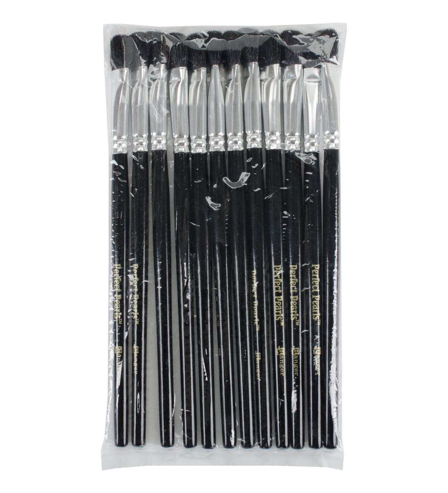 Perfect Pearls Brushes 12/Pkg Flat Cosmetic