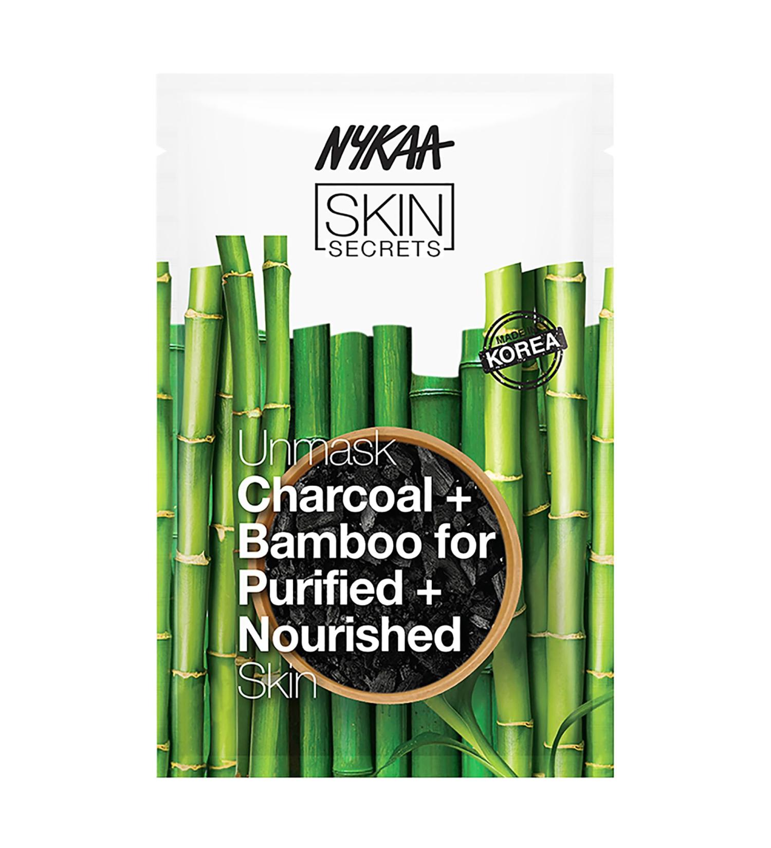 Buy Nykaa Naturals Skin Secrets Bubble Sheet Mask - Charcoal & Bamboo | Revitalizing Detox Face Mask | International Shipping Available - Buy Online on SooperMarket.com