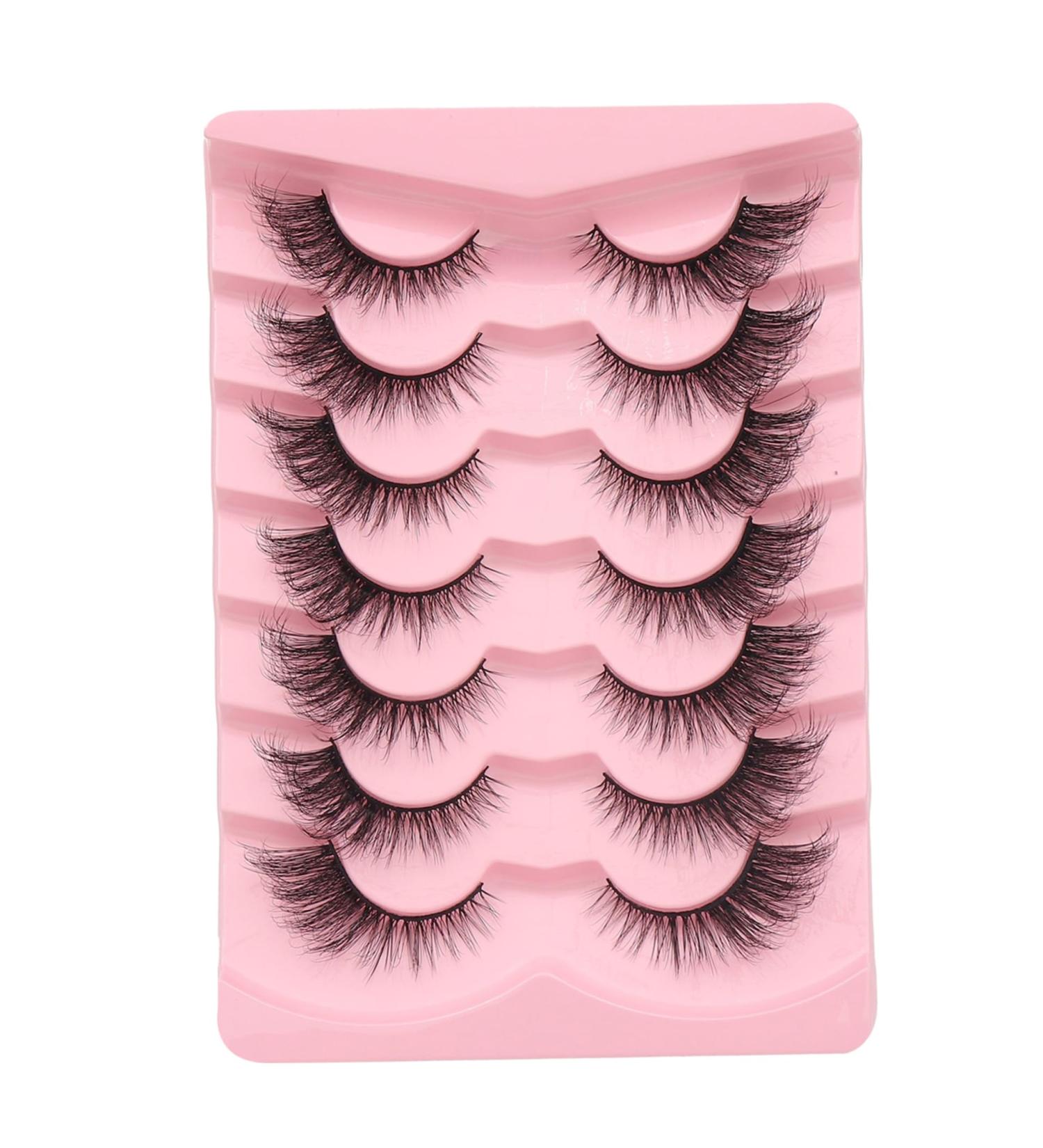 Shop Fluffy Mink Fake Eyelashes | 1 Pack of 7 Pairs | 3D Natural Wispy Lash Extensions for Gorgeous Eye Makeup - Buy Online on SooperMarket.com