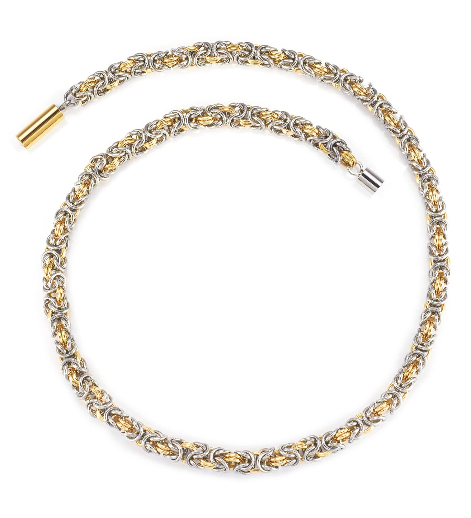 EnerMagiX Titanium Steel Magnetic Necklace for Women and Men - Father's Day Gift (Silver-Gold) - Buy Online on SooperMarket.com