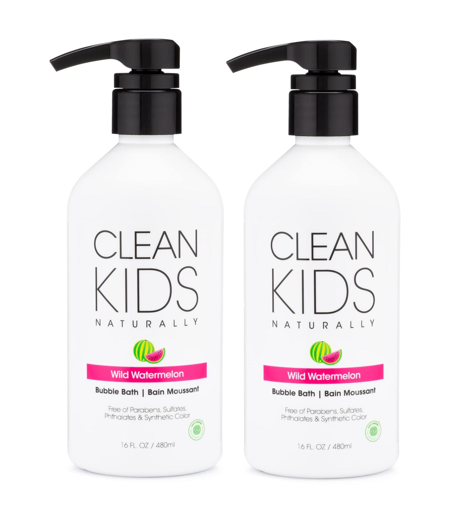 Clean Kids Naturally Wild Watermelon Bubble Bath 16oz (2 Pack) - Gentle & Natural Bubble Bath for Kids - Buy Online on SooperMarket.com