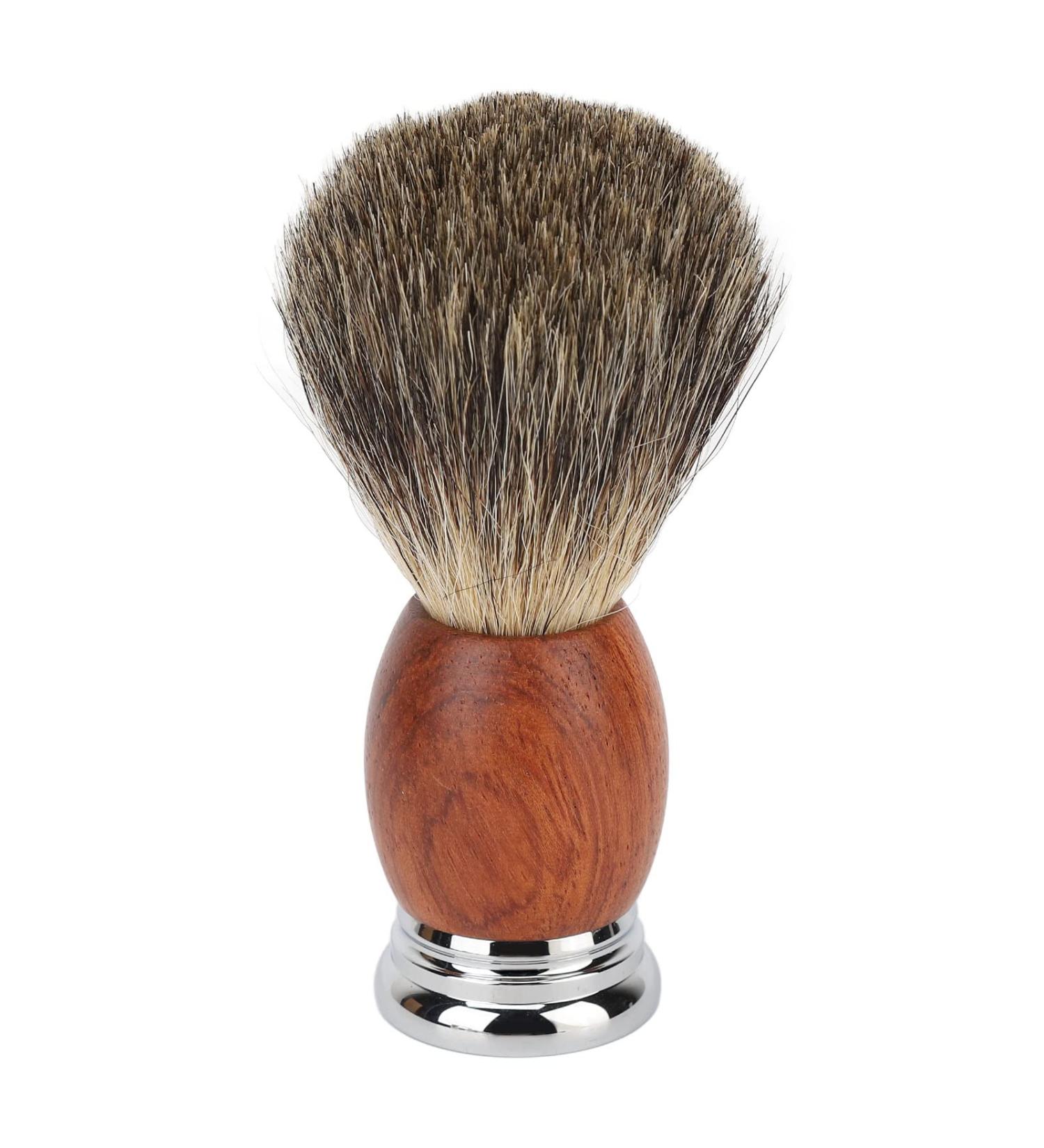 Professional Portable Shaving Brush for Men - Ergonomic Wooden Handle Soft Hair Elegant Design | Ideal for Home & Salon Use - Buy Online on SooperMarket.com