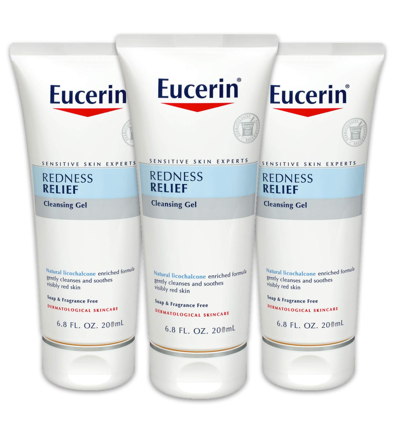 Eucerin Redness Relief Cleansing Gel - Fragrance Free 6.8 oz | Soothes Sensitive Skin - Buy Online on SooperMarket.com