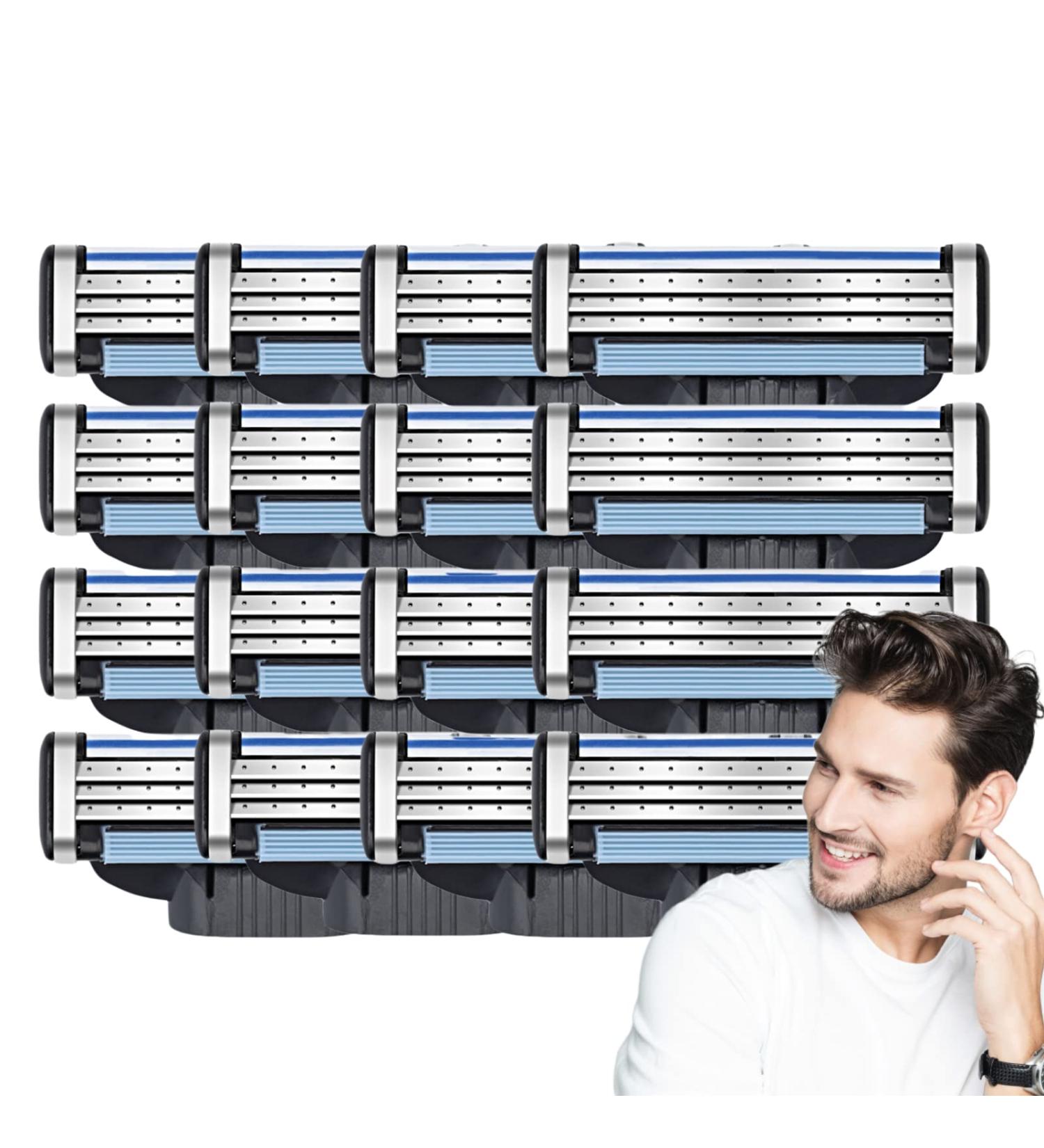 Best Razor Blades Refill for Mach 3 - 16PC Upgrade Universal 3-Layer Men's Shaving Blades - Buy Online on SooperMarket.com