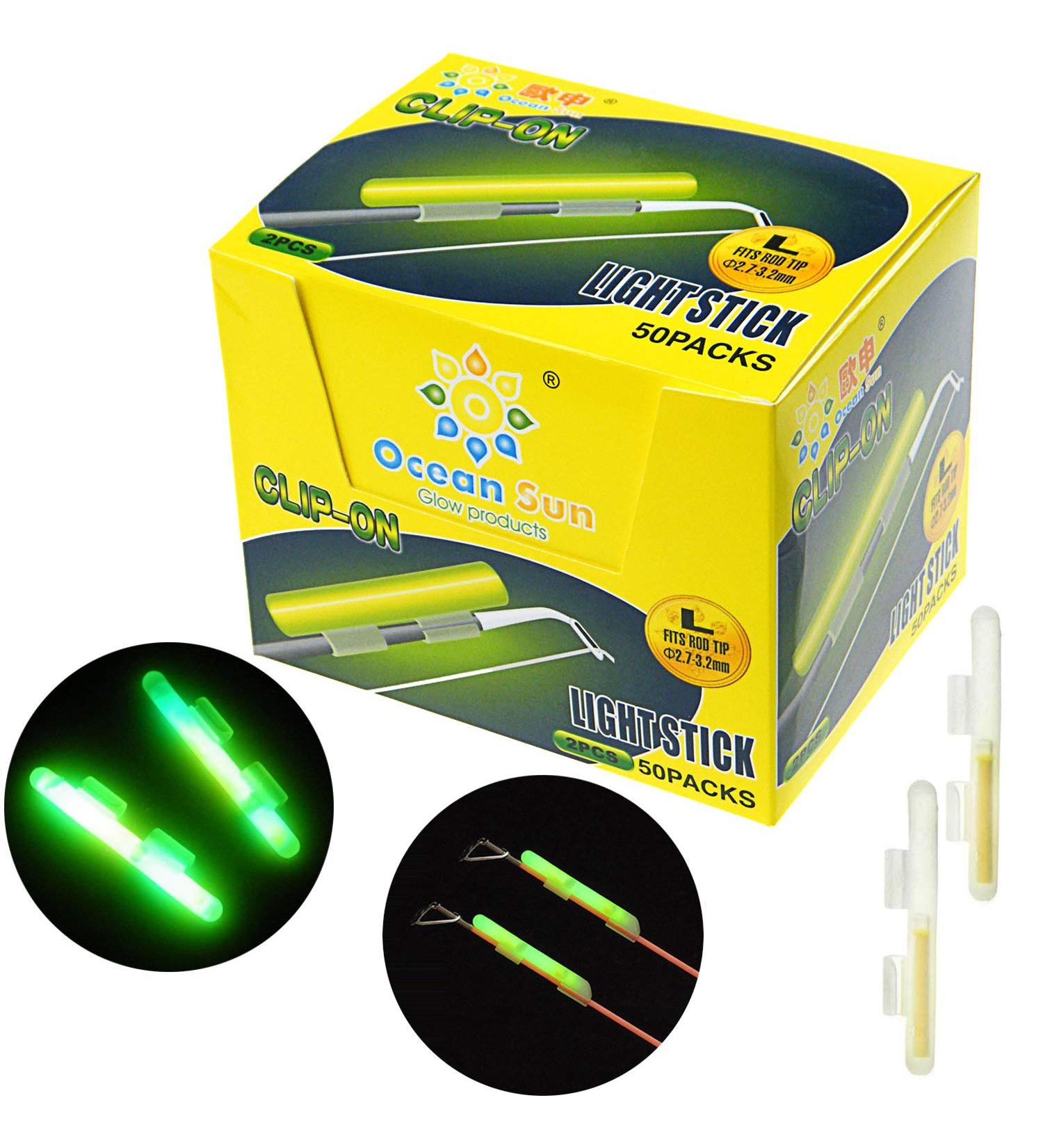 THKFISH Fishing Glow Sticks 100pcs (50bags) - Green Fluorescent Night Fishing Lights for Rod Tip, Floats, and Safety - Sizes M, L, XL - 2.7X3.2mm - Buy Online on SooperMarket.com