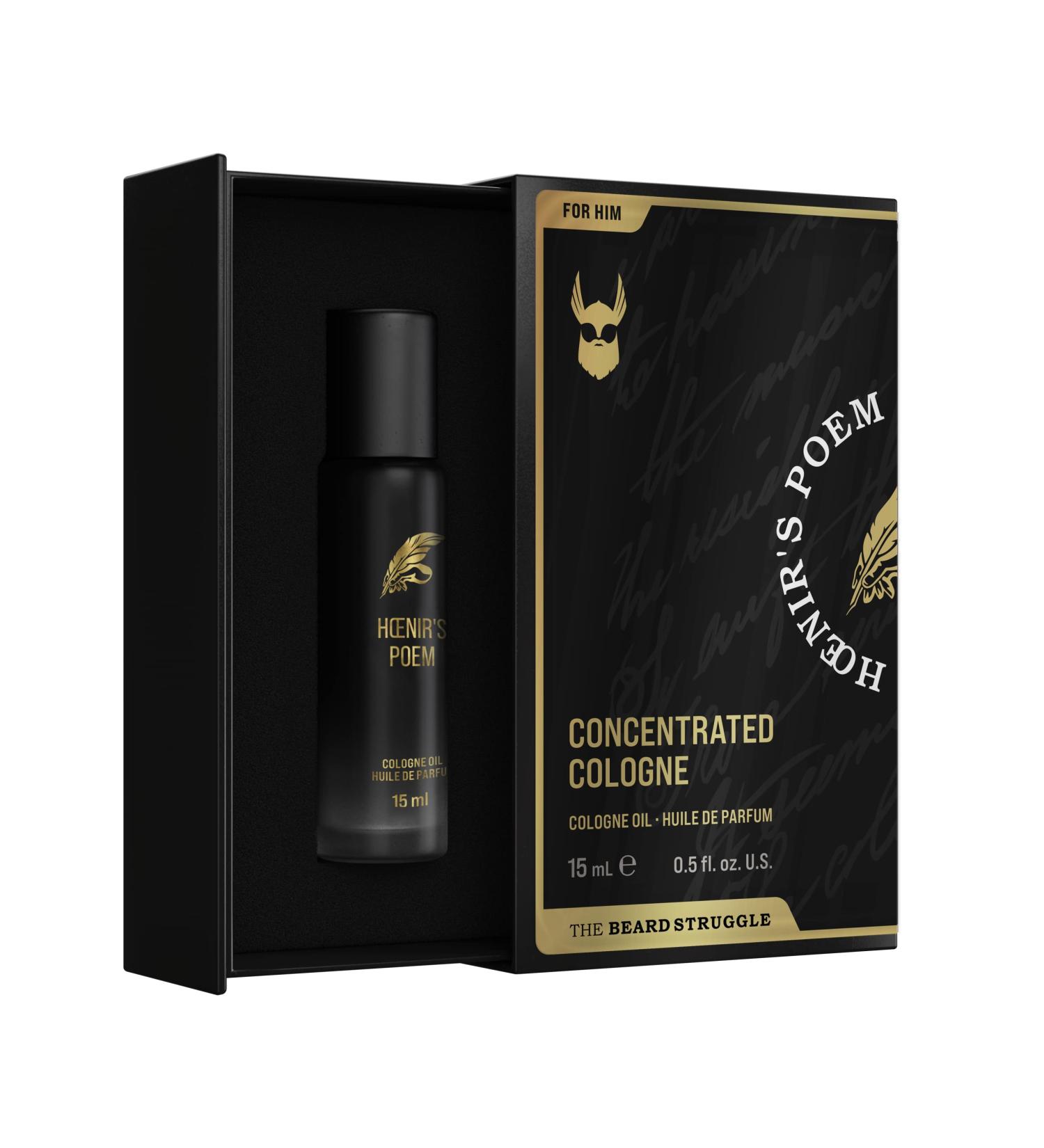 Concentrated Cologne for Men by Beard Struggle - 6x More Longer Than Traditional Colognes - Gold Collection - Hoenir's Poem - Mens Cologne 15 mL / 0.5 US. fl. oz. Glass Roller Bottle - Buy Online on SooperMarket.com